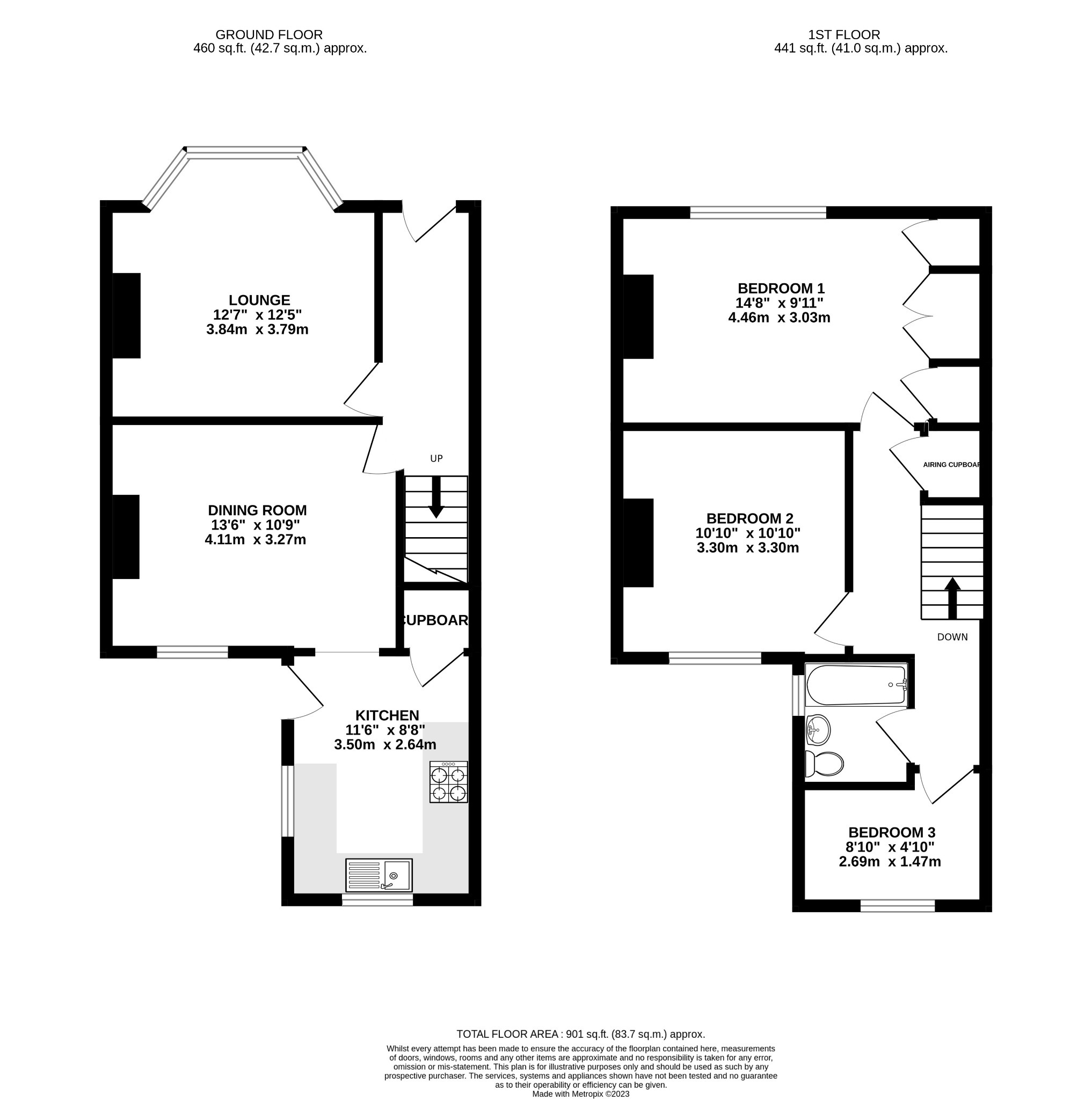 3 bed terraced house to rent in Dartmouth Road, Olney - Property Floorplan
