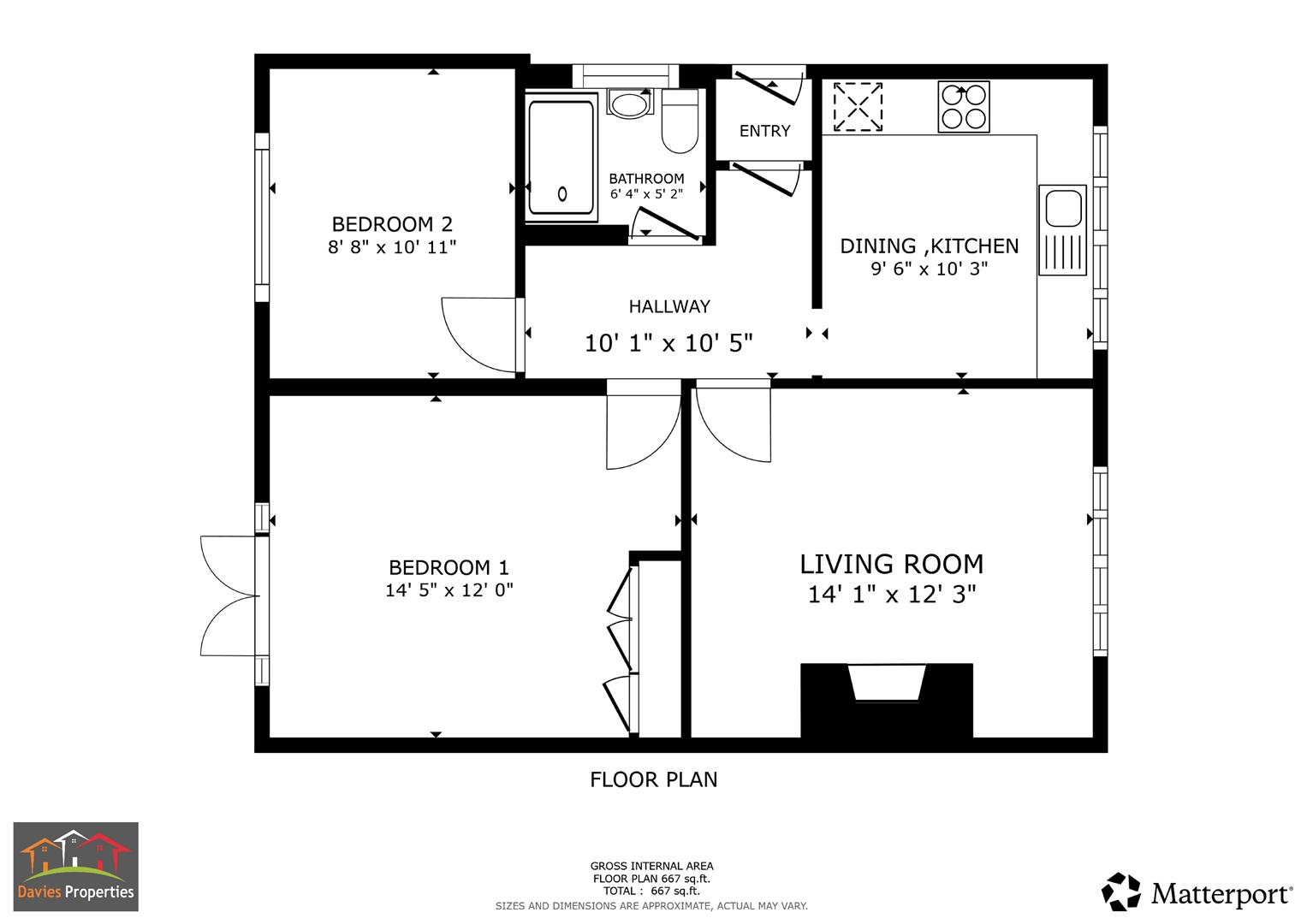 2 bed semi-detached bungalow to rent in Cavendish Drive, Bingley - Property floorplan