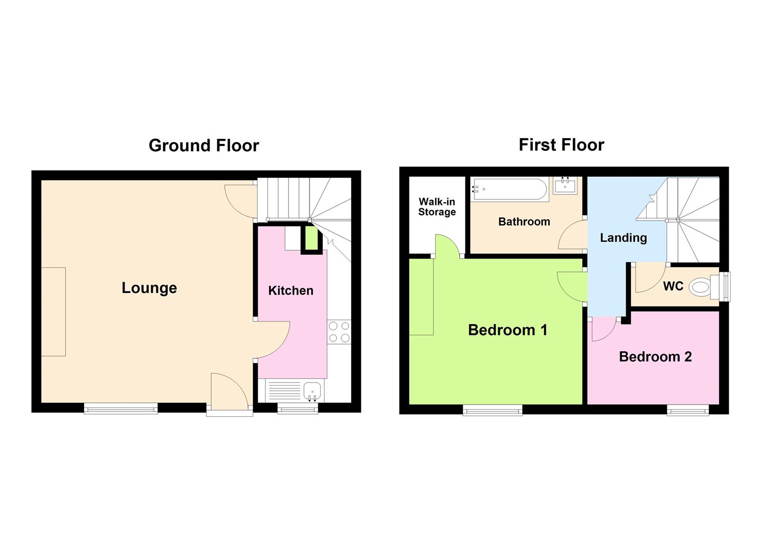 2 bed terraced house to rent in May Street, Keighley - Property floorplan