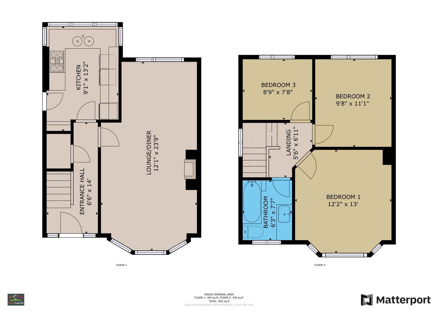 3 bed semi-detached house for sale in Prospect Crescent, Keighley - Property floorplan