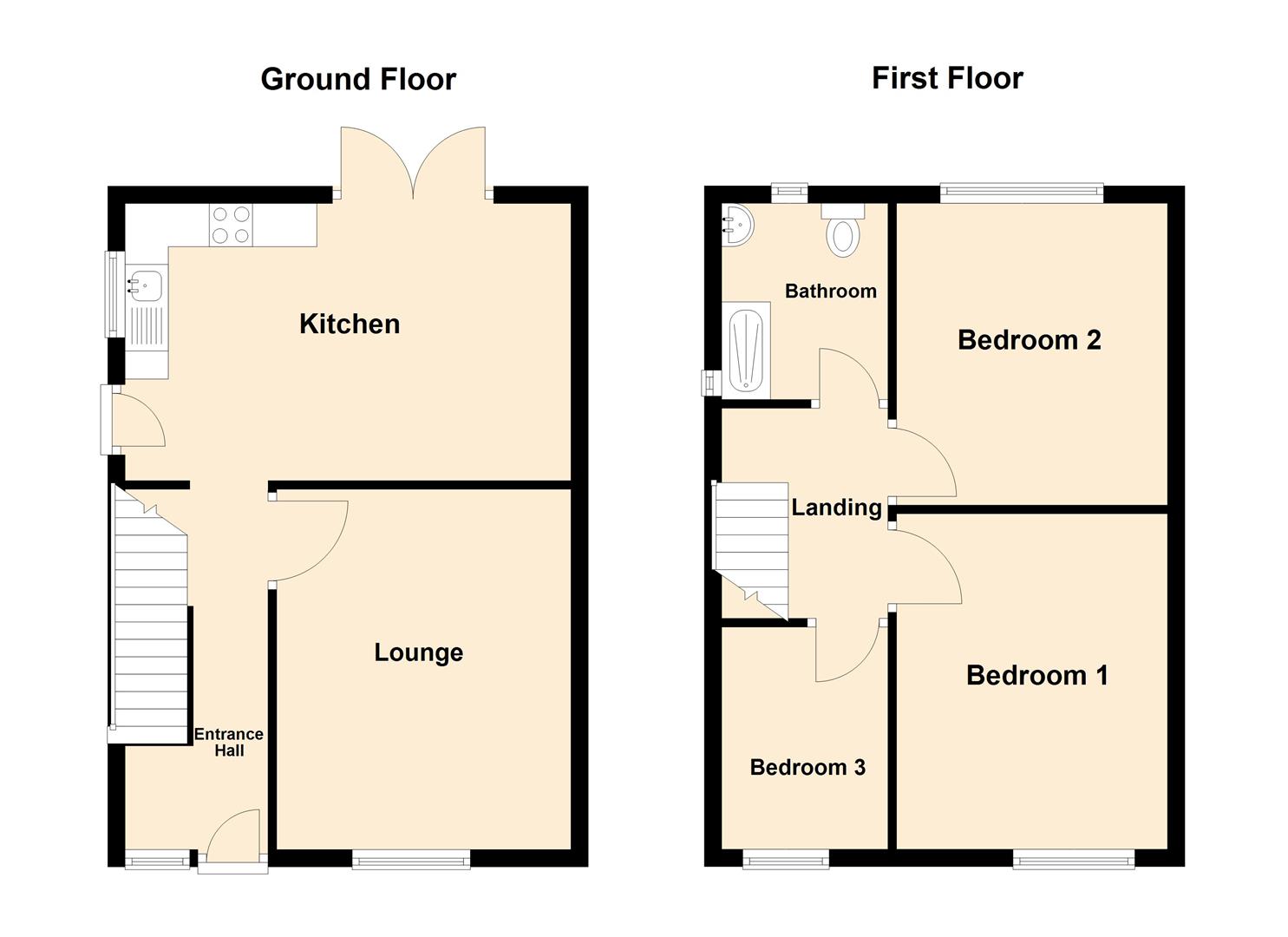 3 bed semi-detached house for sale in West Lane, Keighley - Property floorplan