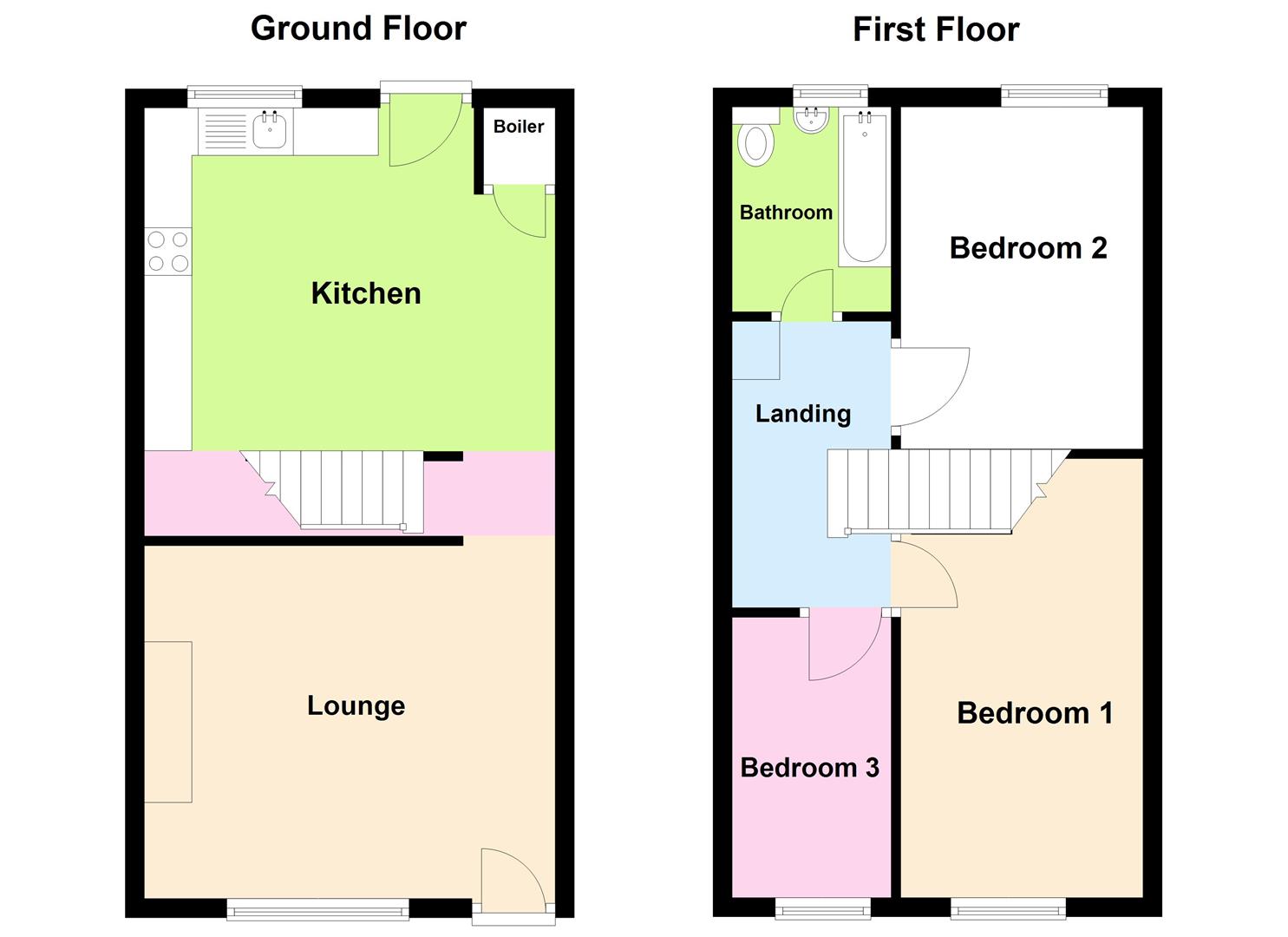 3 bed town house for sale in Garforth Road, Keighley - Property floorplan