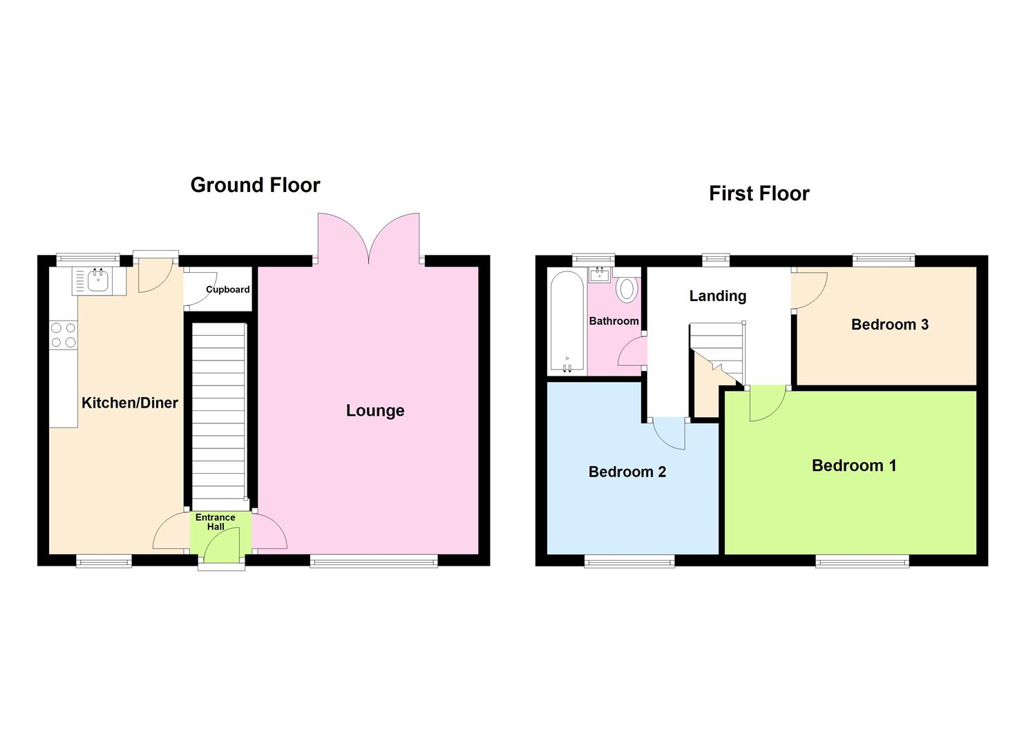 3 bed semi-detached house for sale in Fell Lane, Keighley - Property floorplan