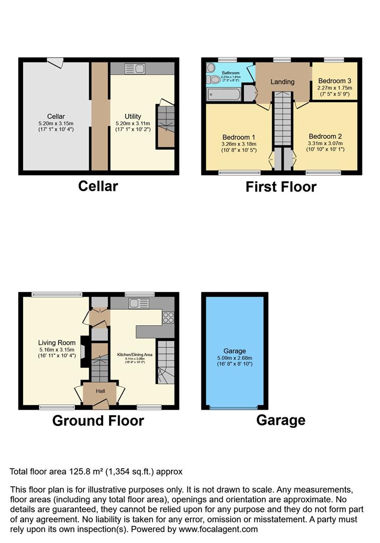 3 bed link detached house for sale in Raynham Crescent, Keighley - Property floorplan