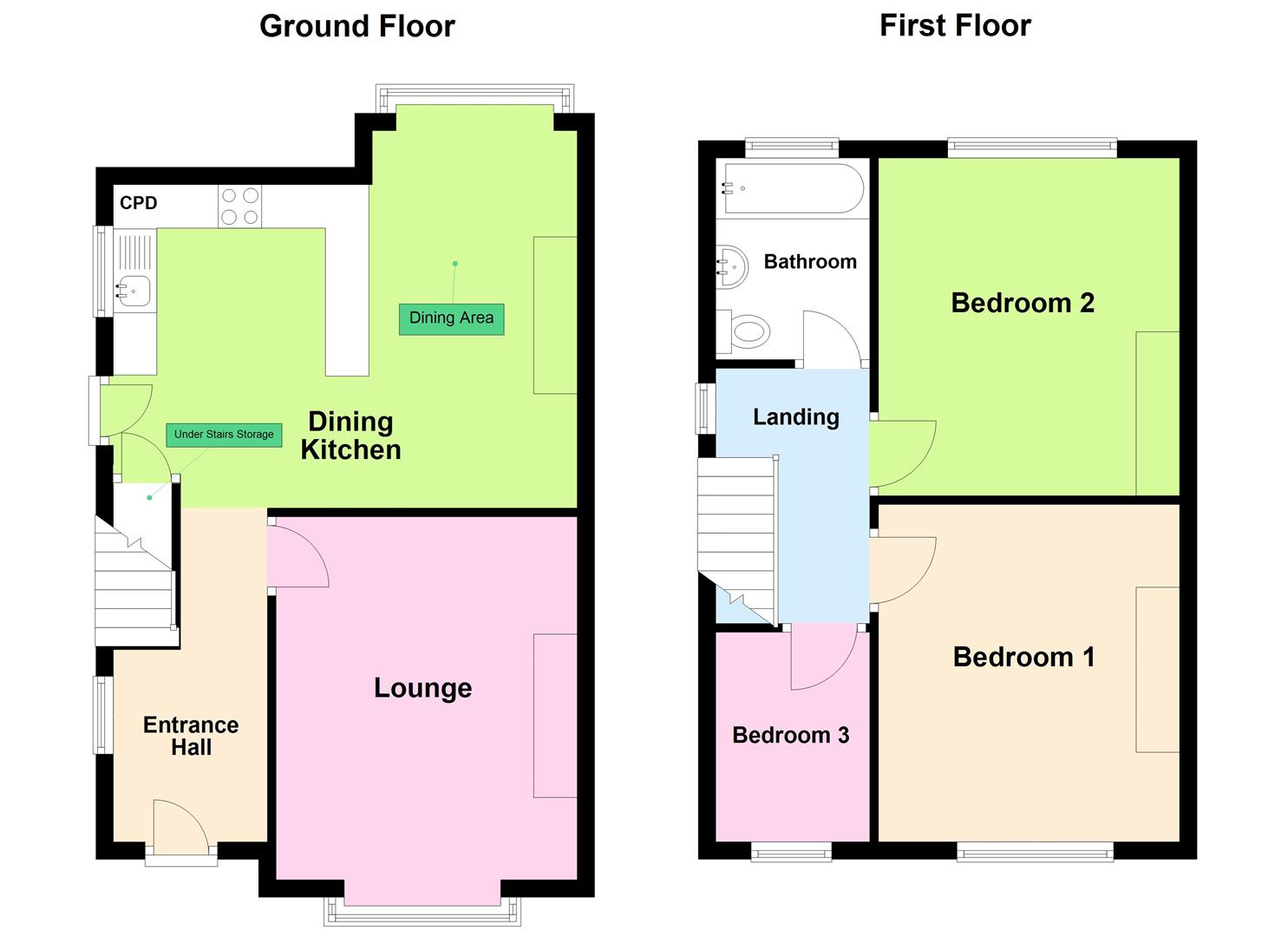 3 bed semi-detached house to rent in Moorcroft Avenue, Oakworth - Property floorplan