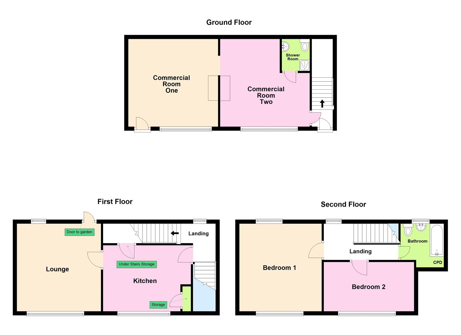 2 bed shop for sale in Main Street, Keighley - Property floorplan