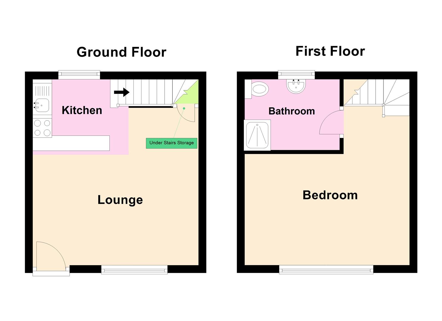 1 bed cottage to rent in Grant Street, Keighley - Property floorplan