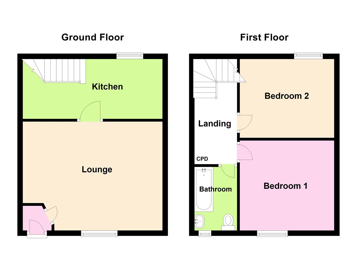 2 bed terraced house for sale in Ingrow Lane, Keighley - Property floorplan