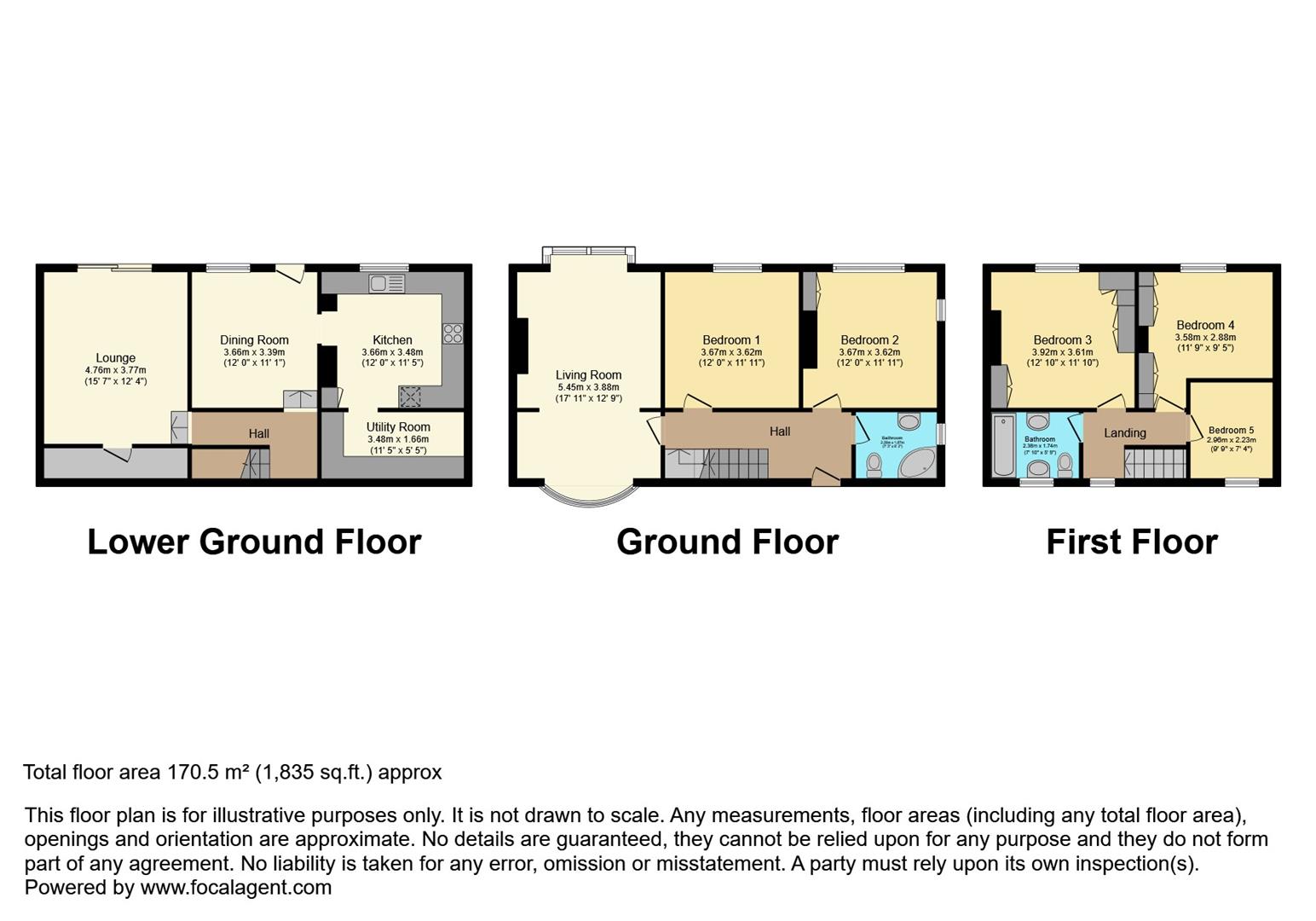 5 bed semi-detached house for sale in St. Marys Road, Keighley - Property floorplan