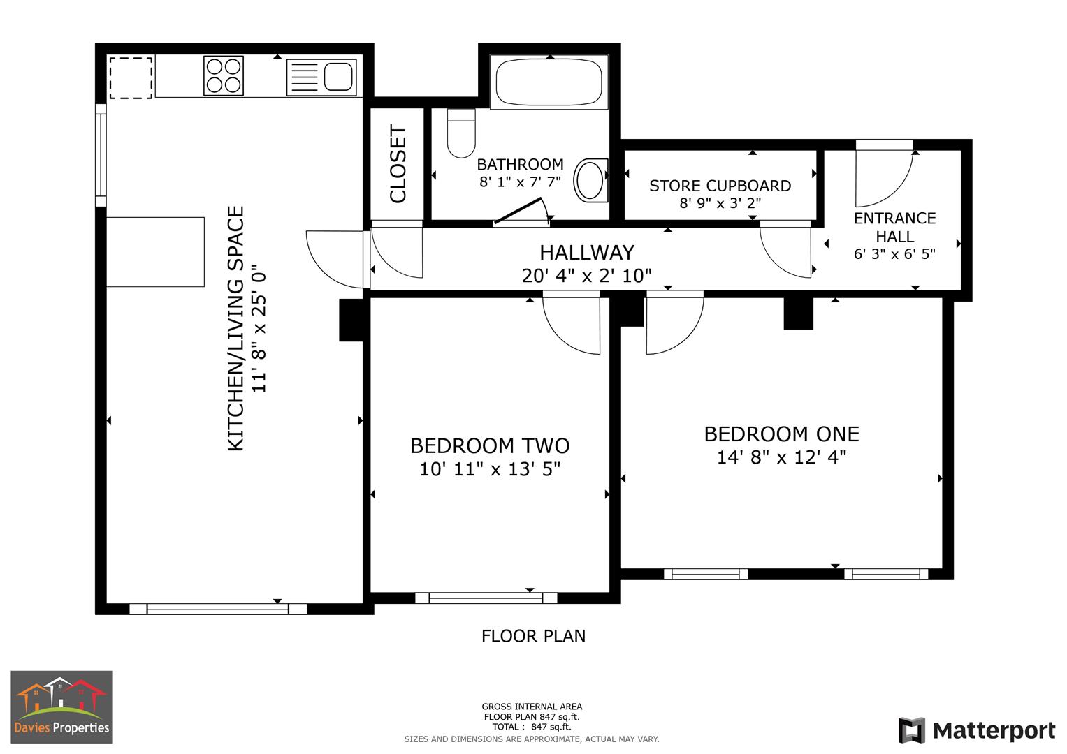 2 bed flat for sale in Parkwood Rise, Keighley - Property floorplan