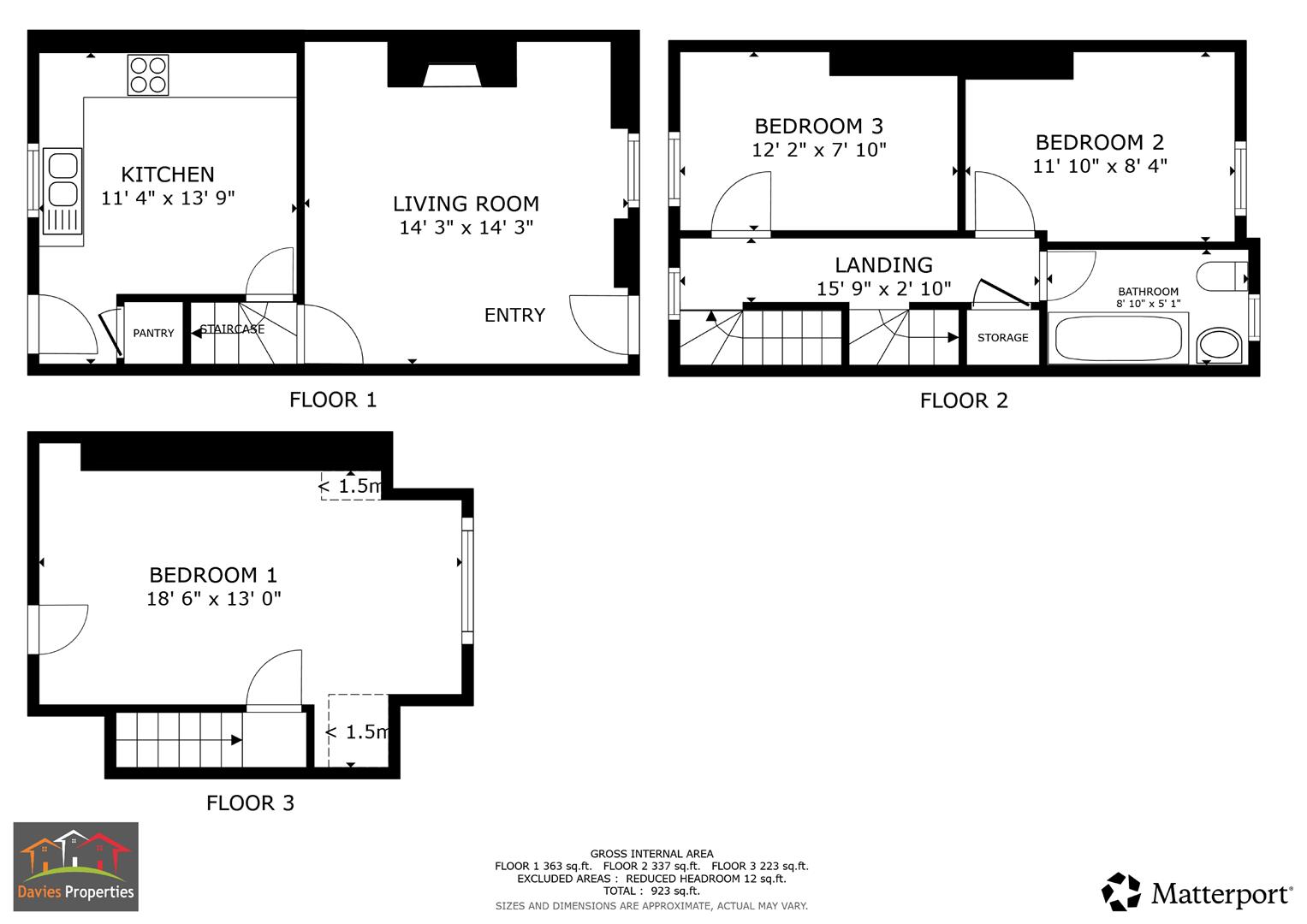 3 bed terraced house for sale in Mannville Grove, Keighley, BD22 6AE - Property floorplan