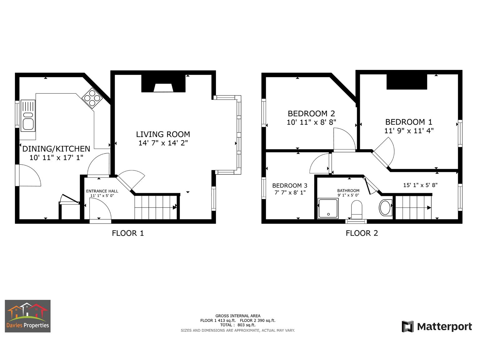 3 bed semi-detached house for sale in Bradford Road, Keighley - Property floorplan