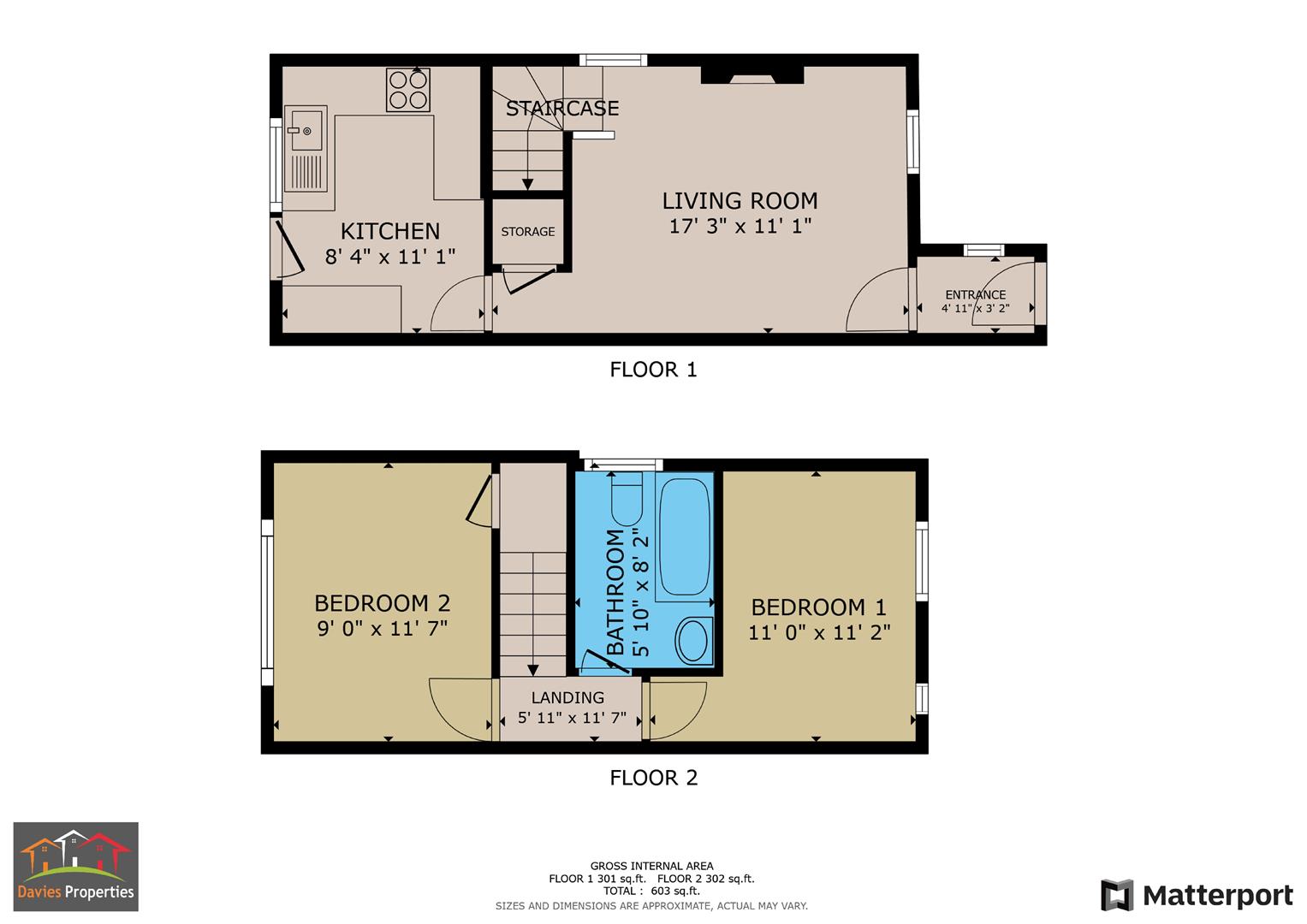 2 bed semi-detached house for sale in The Oval, Bingley - Property floorplan