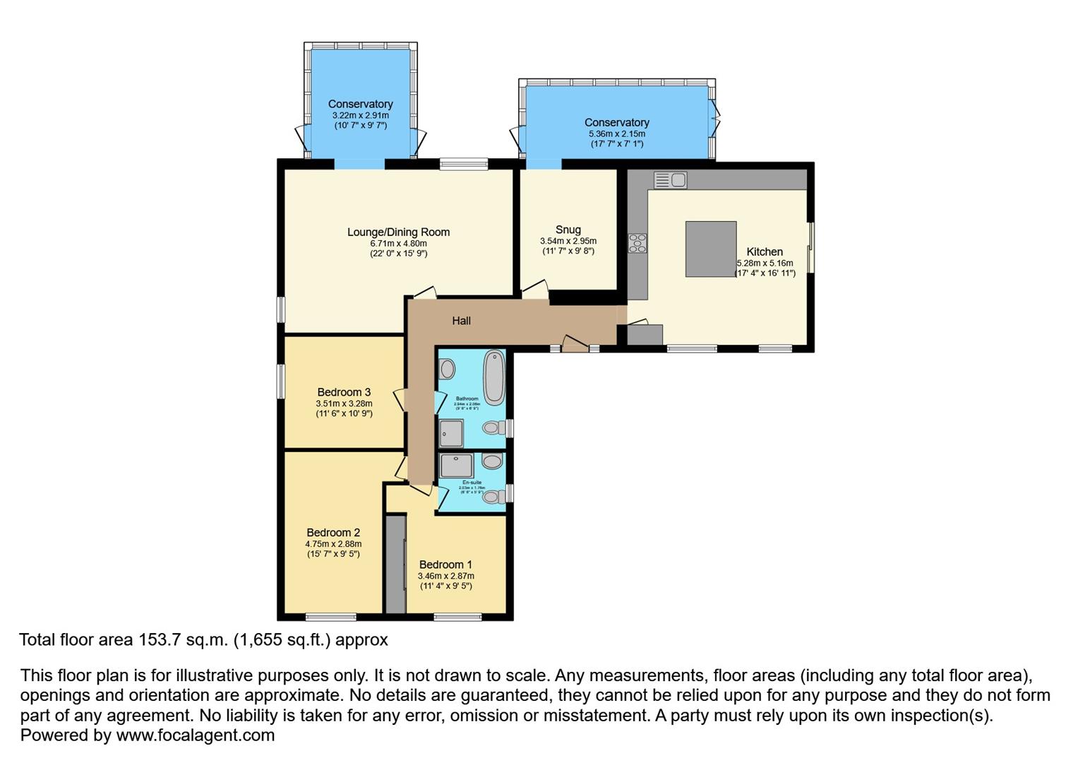 3 bed detached bungalow for sale in Ogden Crescent, Bradford - Property floorplan