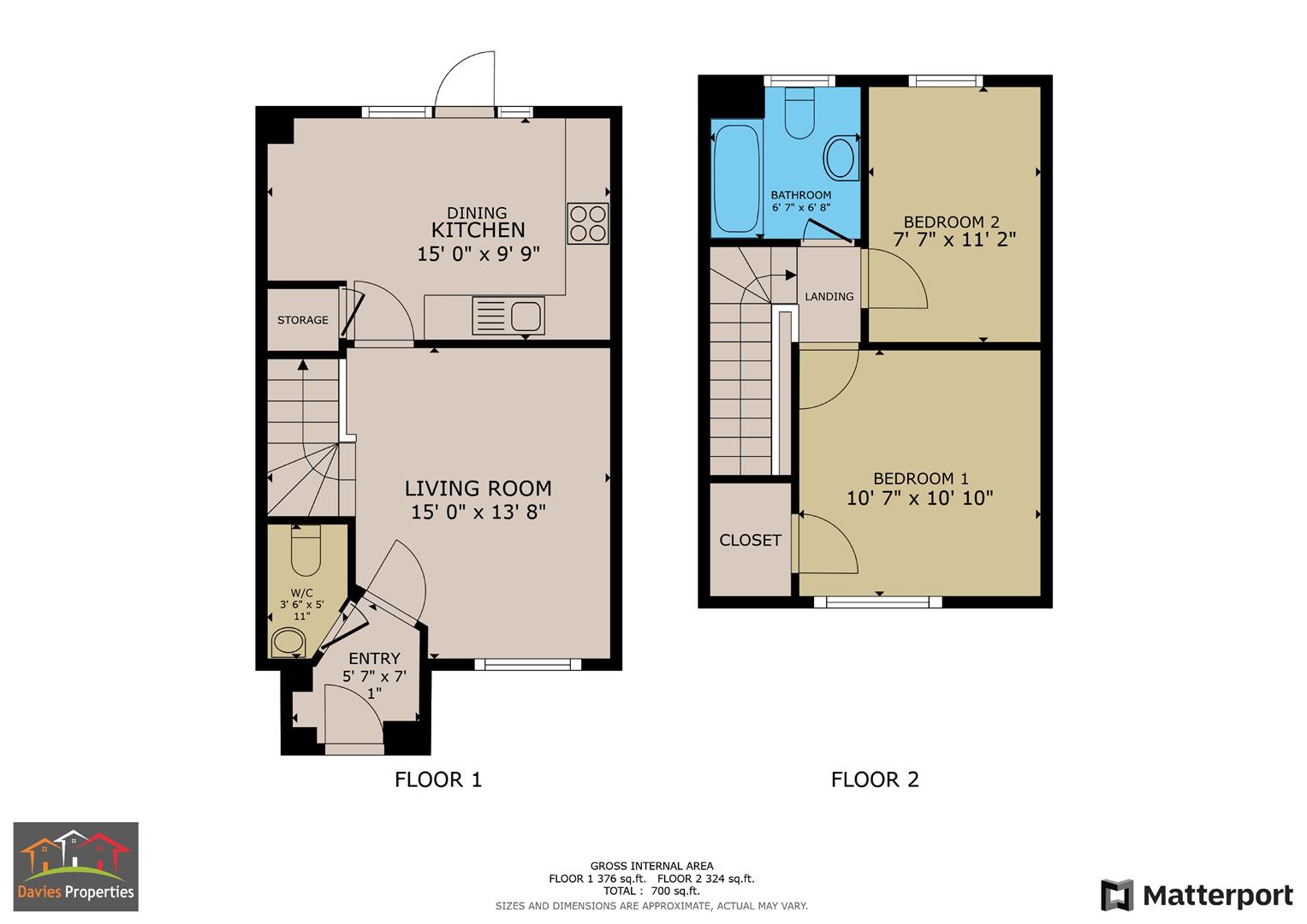 2 bed end of terrace house for sale in The Knoll, Keighley - Property floorplan