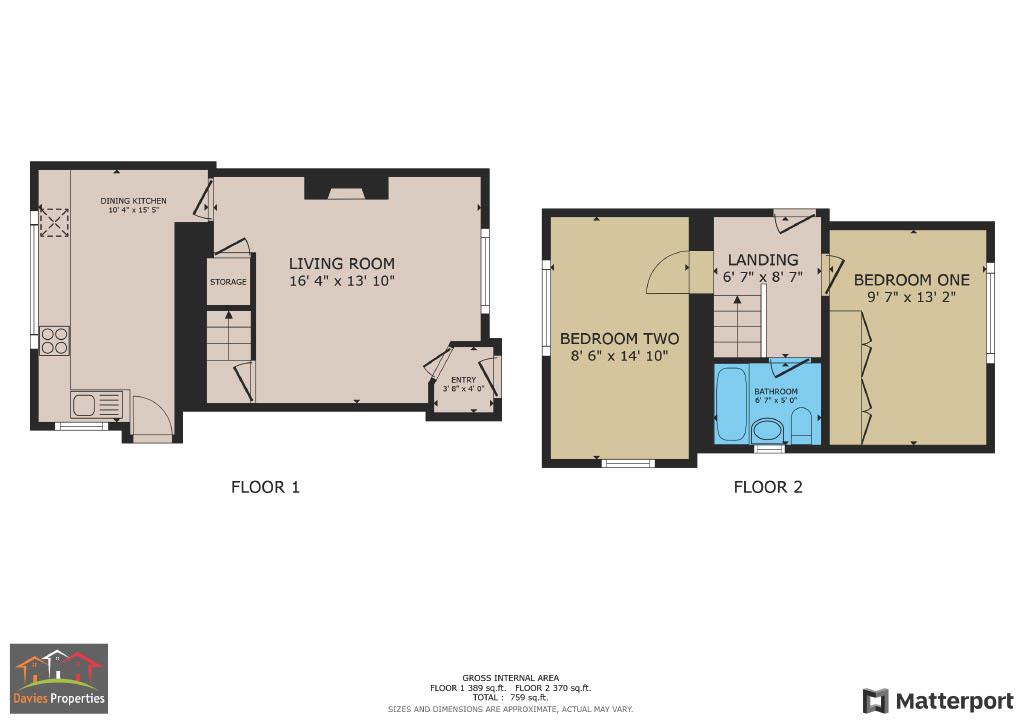 2 bed end of terrace house for sale in Bogthorn, Oakworth - Property floorplan