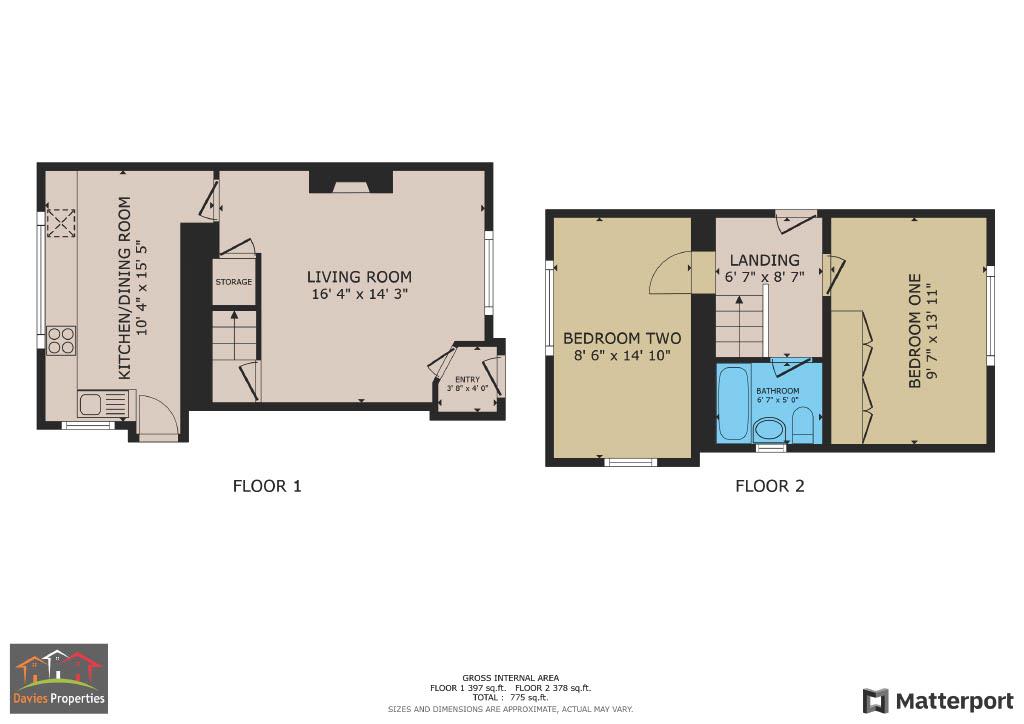 2 bed end of terrace house for sale in Bogthorn, Oakworth - Property floorplan
