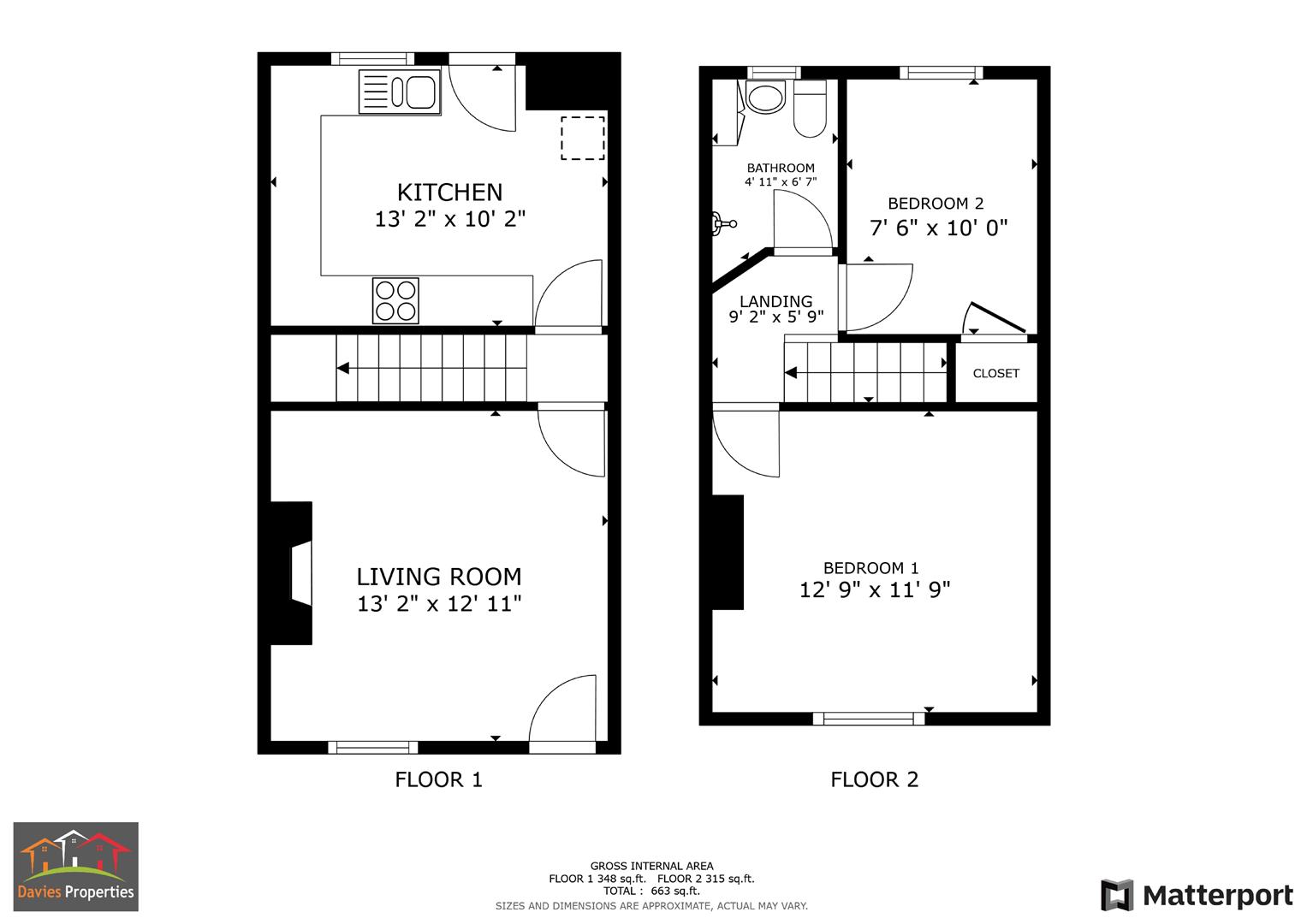 2 bed terraced house for sale in Foster Road, Keighley - Property floorplan