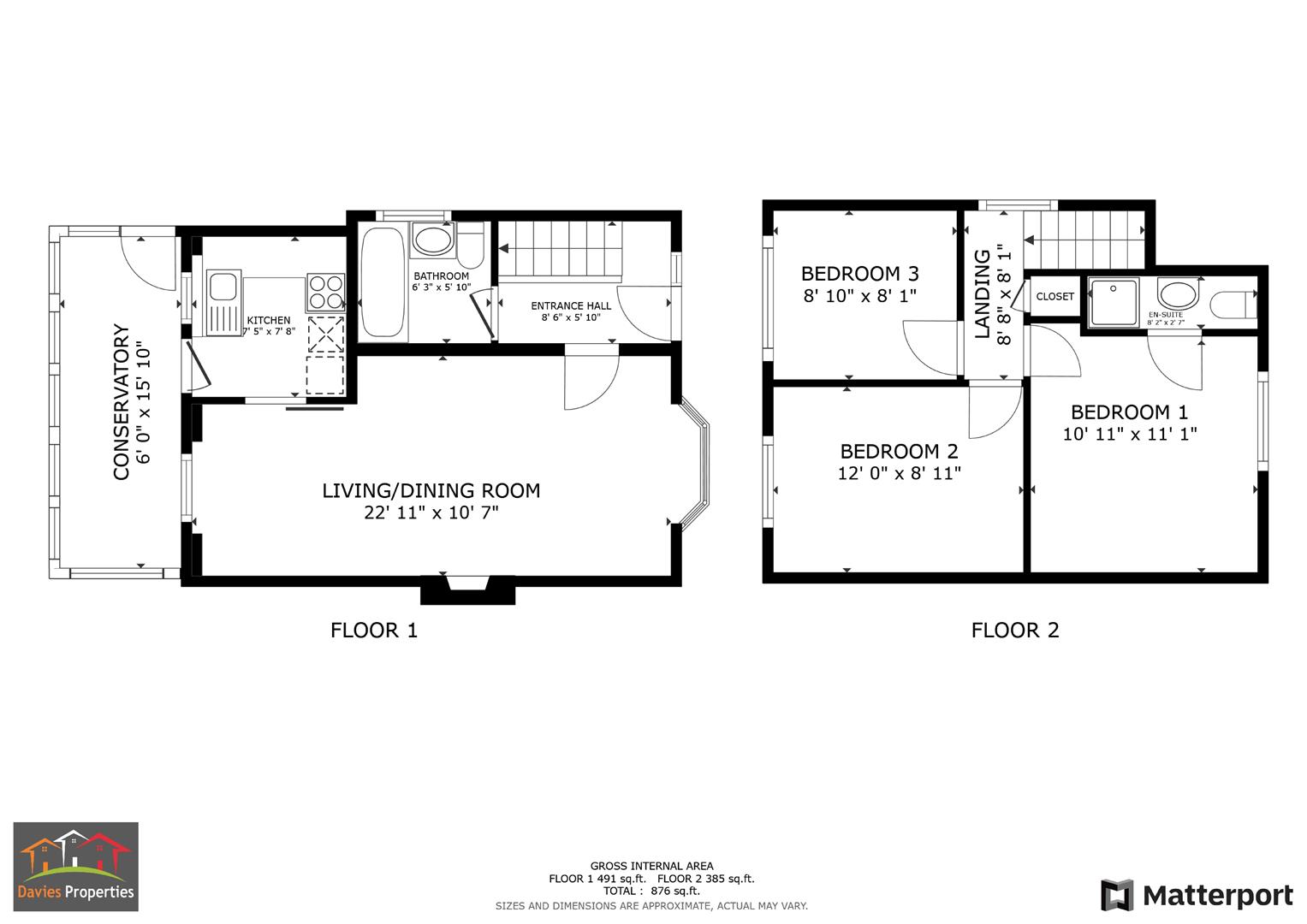 3 bed semi-detached house for sale in Larch Close, Keighley - Property floorplan