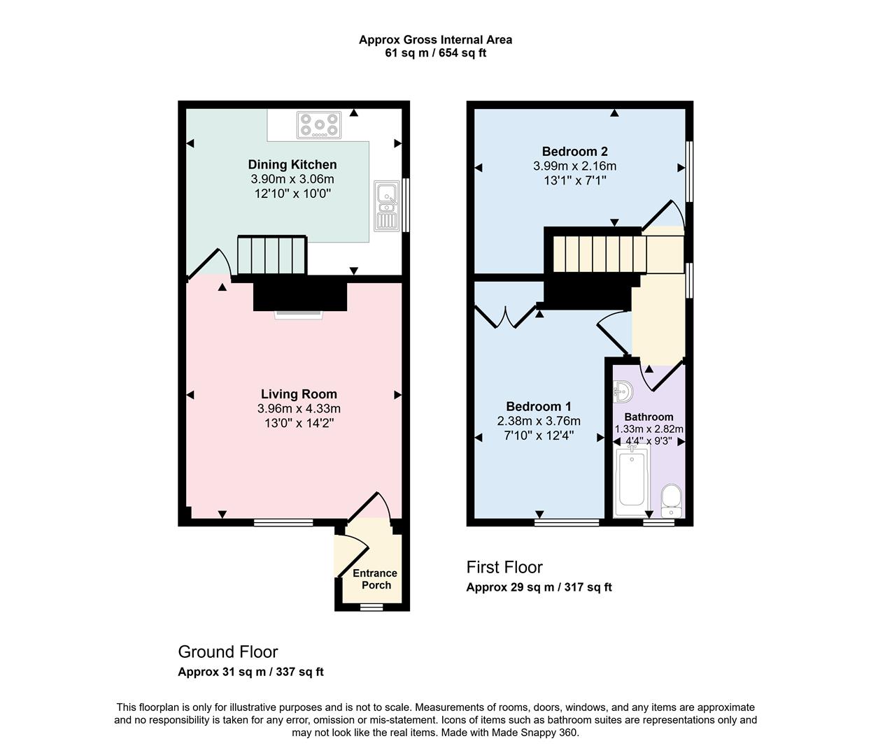 2 bed cottage for sale in Black Hill Lane, Keighley, BD20 6NE - Property floorplan