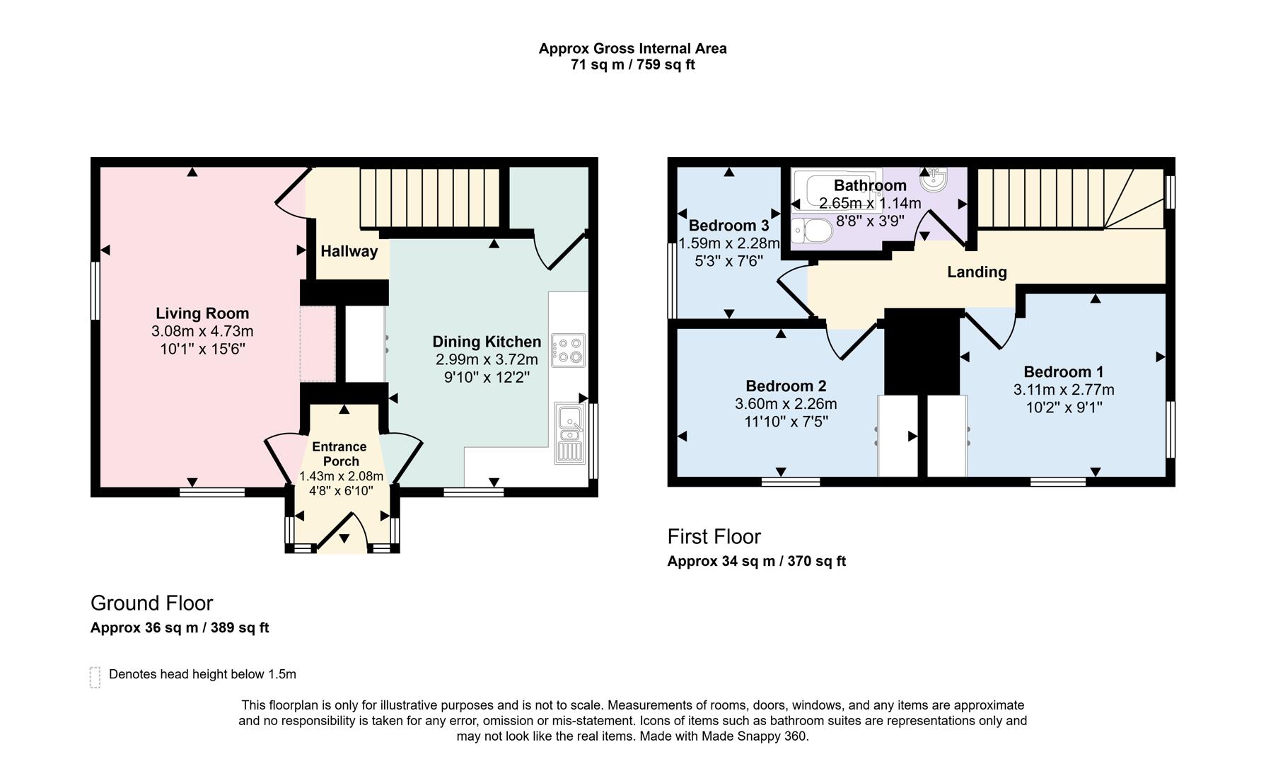 3 bed semi-detached house for sale in Halifax Road, Keighley, BD22 9DH - Property floorplan