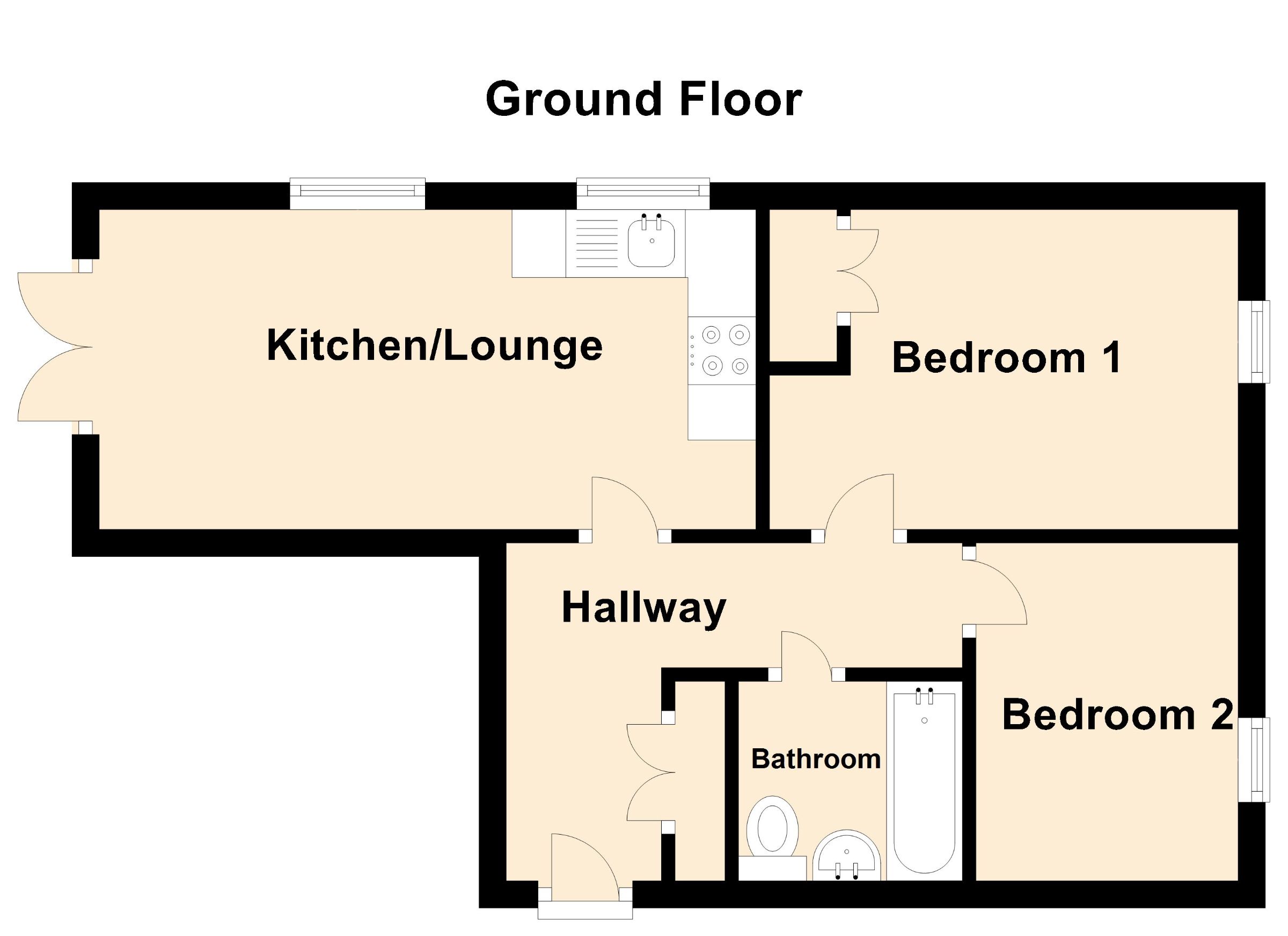 2 bed flat for sale in Hartley Avenue, Peterborough - Property Floorplan