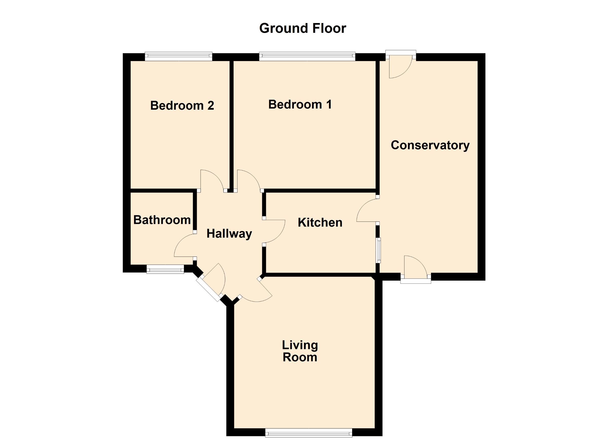 2 bed bungalow for sale in The Grove, Peterborough - Property Floorplan