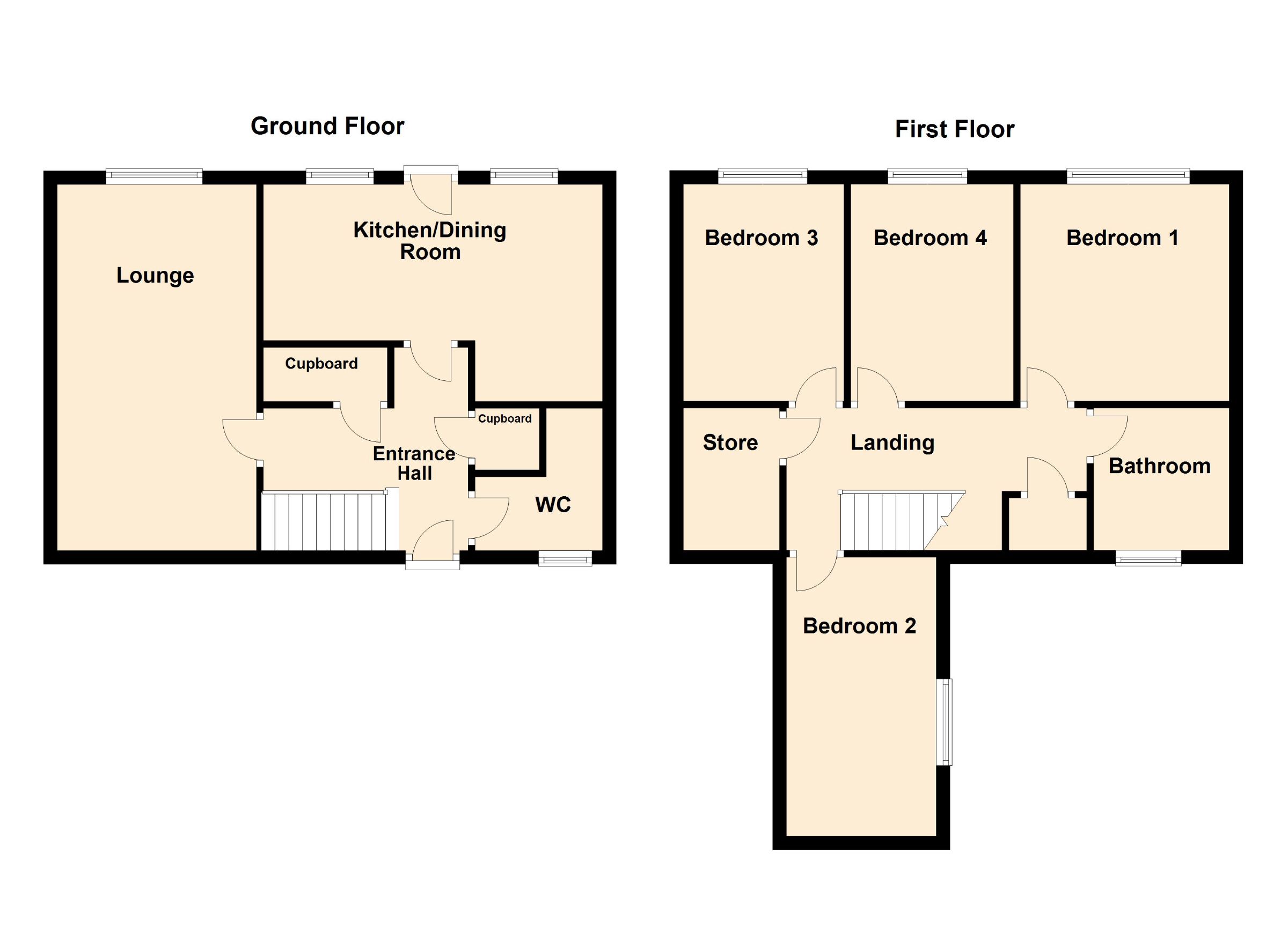 4 bed terraced house for sale in Riseholme, Peterborough - Property Floorplan