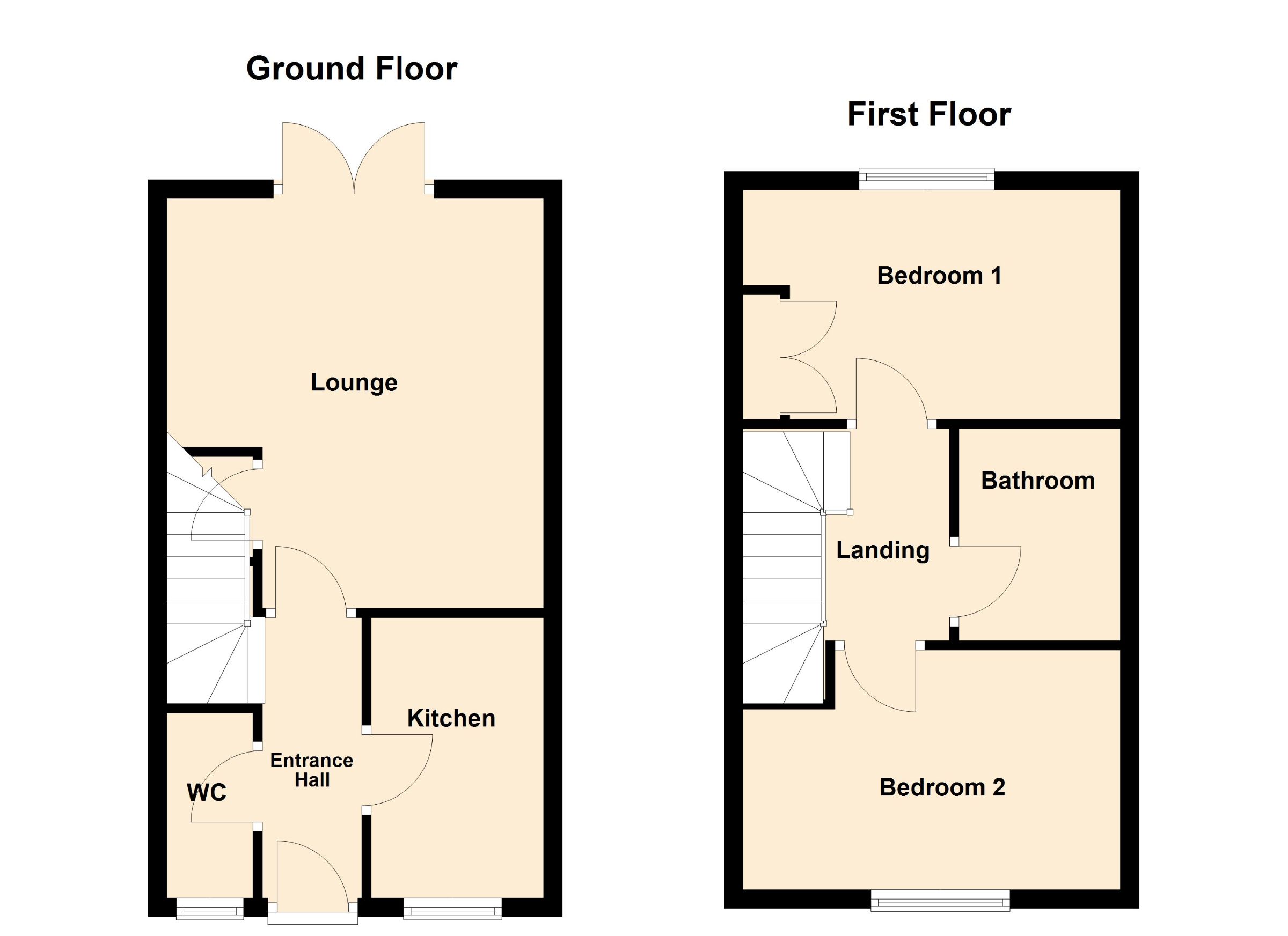 2 bed end of terrace house for sale in Moresby Way, Peterborough - Property Floorplan