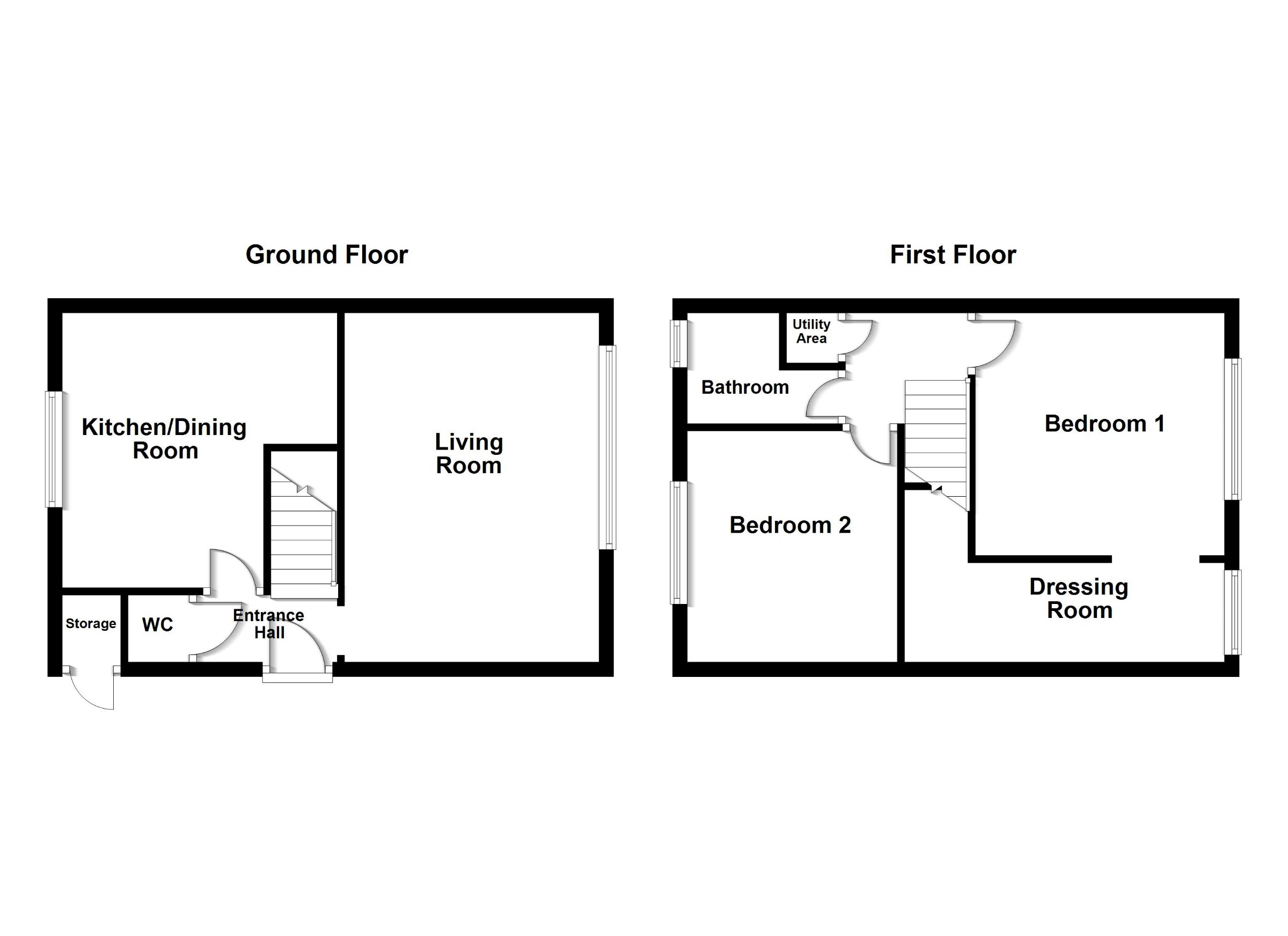 2 bed semi-detached house for sale in Meadow Walk, Peterborough - Property Floorplan