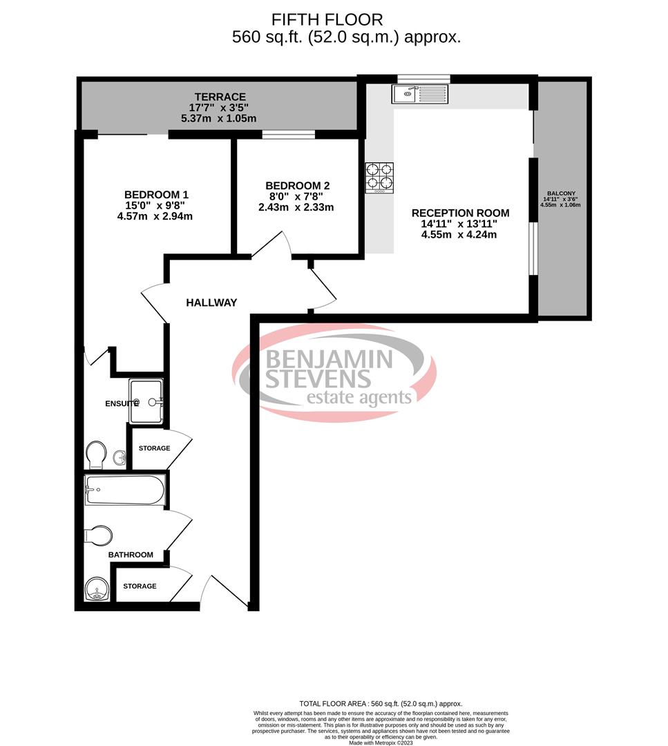 2 bed flat for sale in Fortune Avenue, Edgware - Property Floorplan