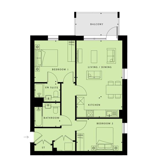 2 bed apartment for sale in Bittacy Hill, London - Property Floorplan
