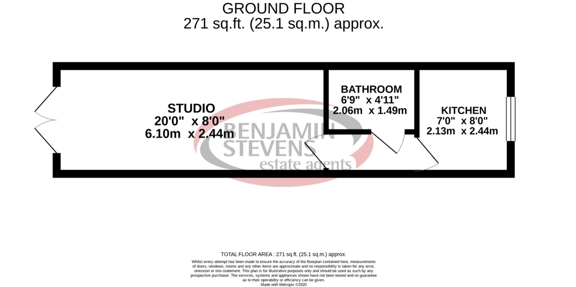 Studio flat to rent in Danethorpe Road, Wembley - Property Floorplan