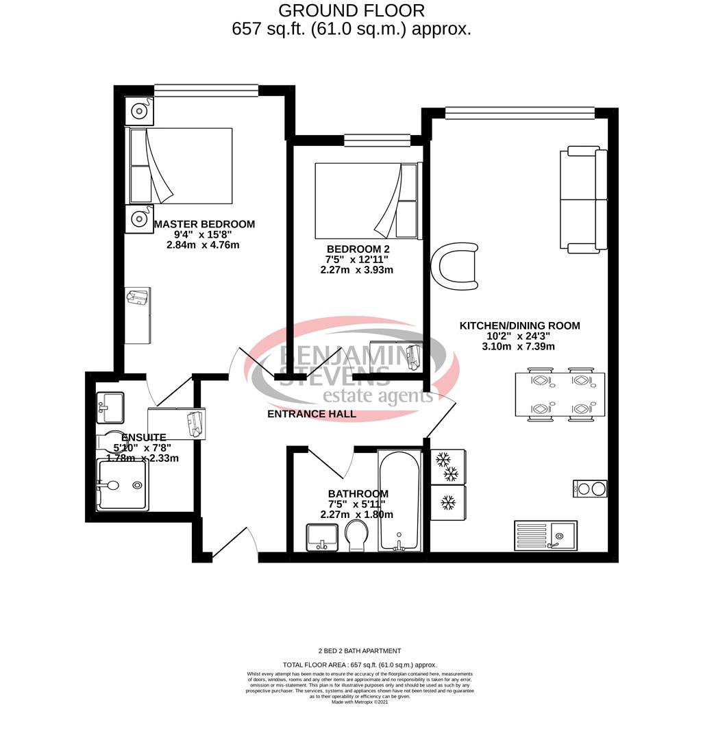 2 bed apartment to rent in Station Approach, Hayes - Property Floorplan