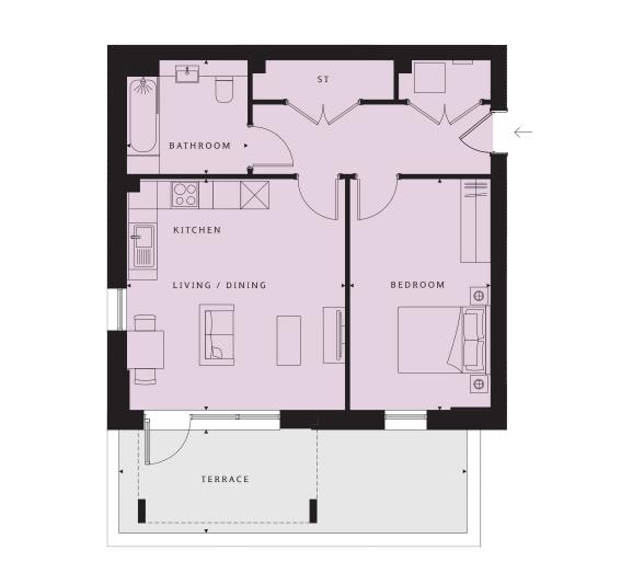 1 bed apartment for sale in Vernon Street, Leigh - Property Floorplan