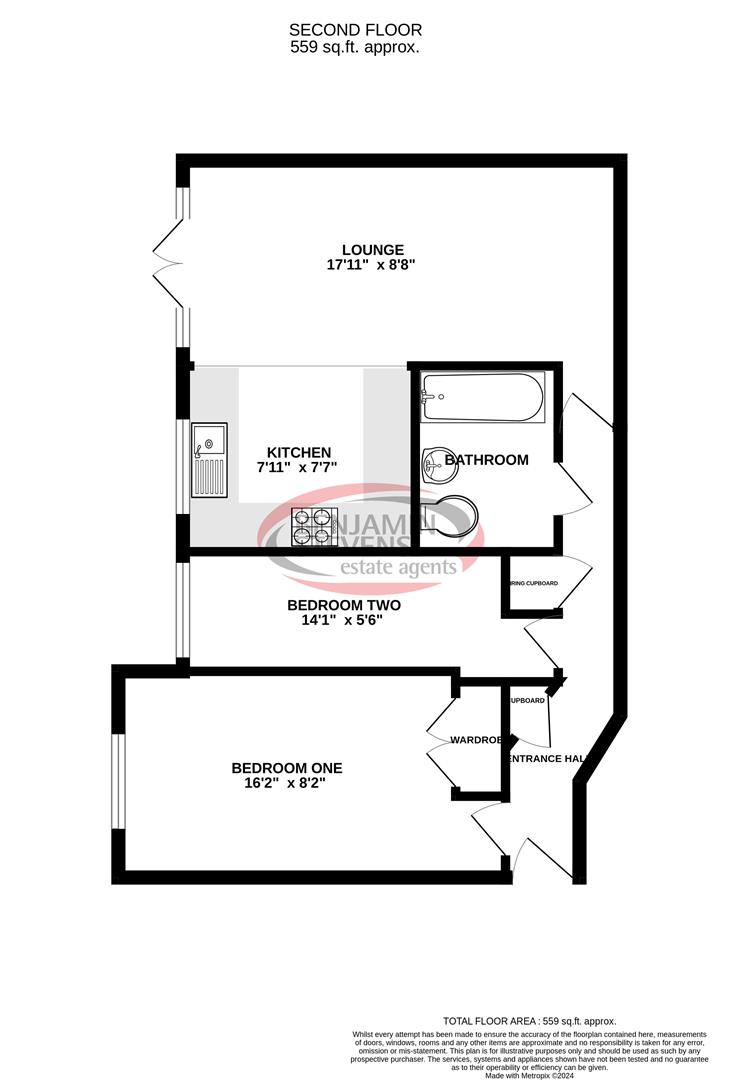 2 bed flat for sale in Warren Way, Edgware - Property Floorplan