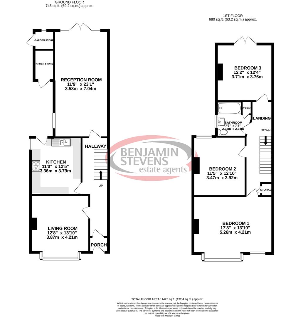 3 bed end of terrace house for sale in Mansfield Road, Luton - Property Floorplan