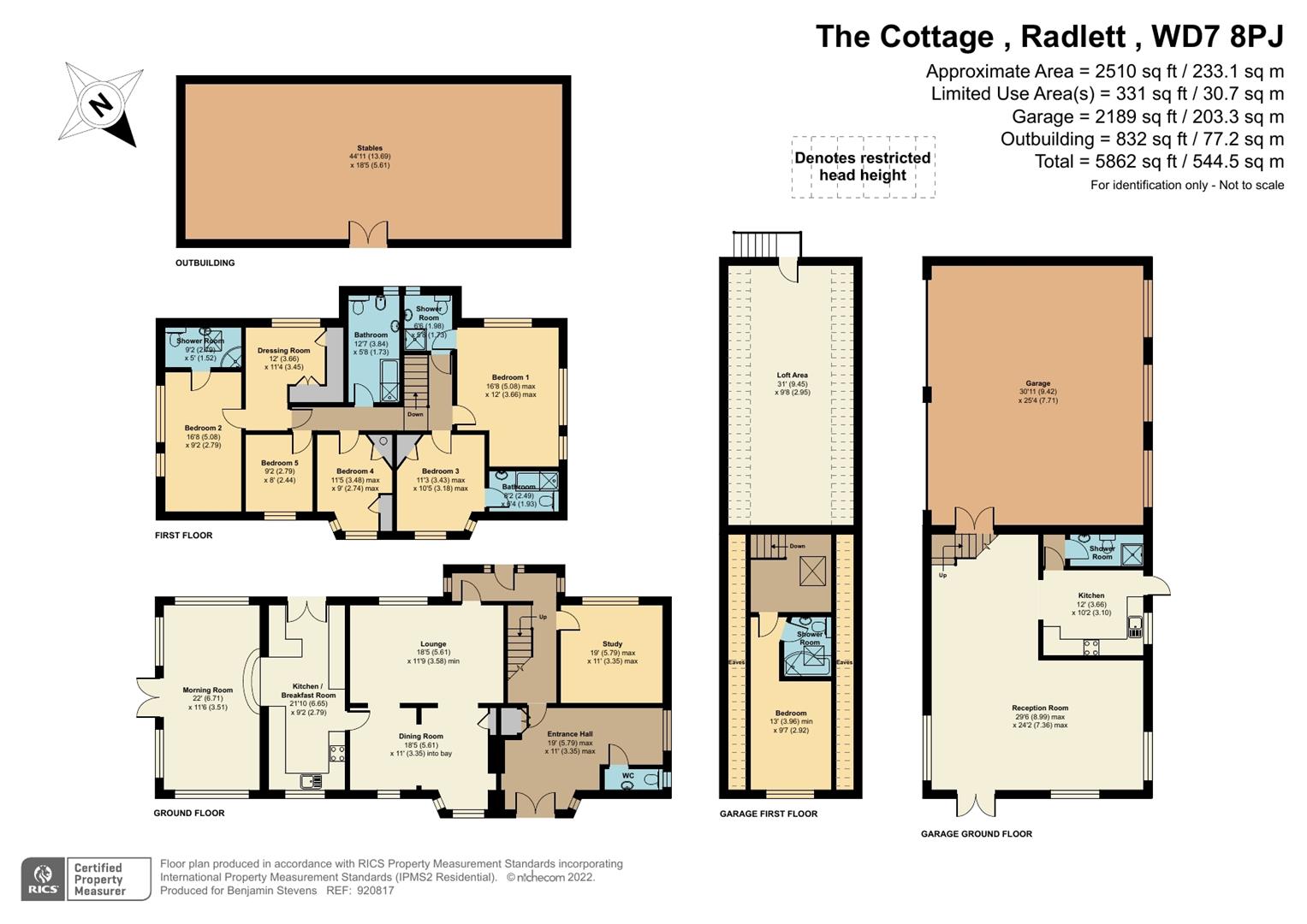 5 bed house for sale in Common Lane, Radlett - Property Floorplan