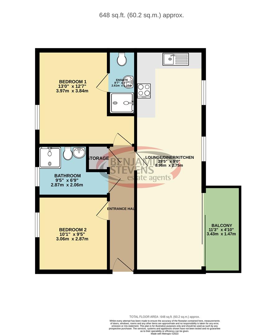 2 bed flat for sale in Ye Corner, Watford - Property Floorplan
