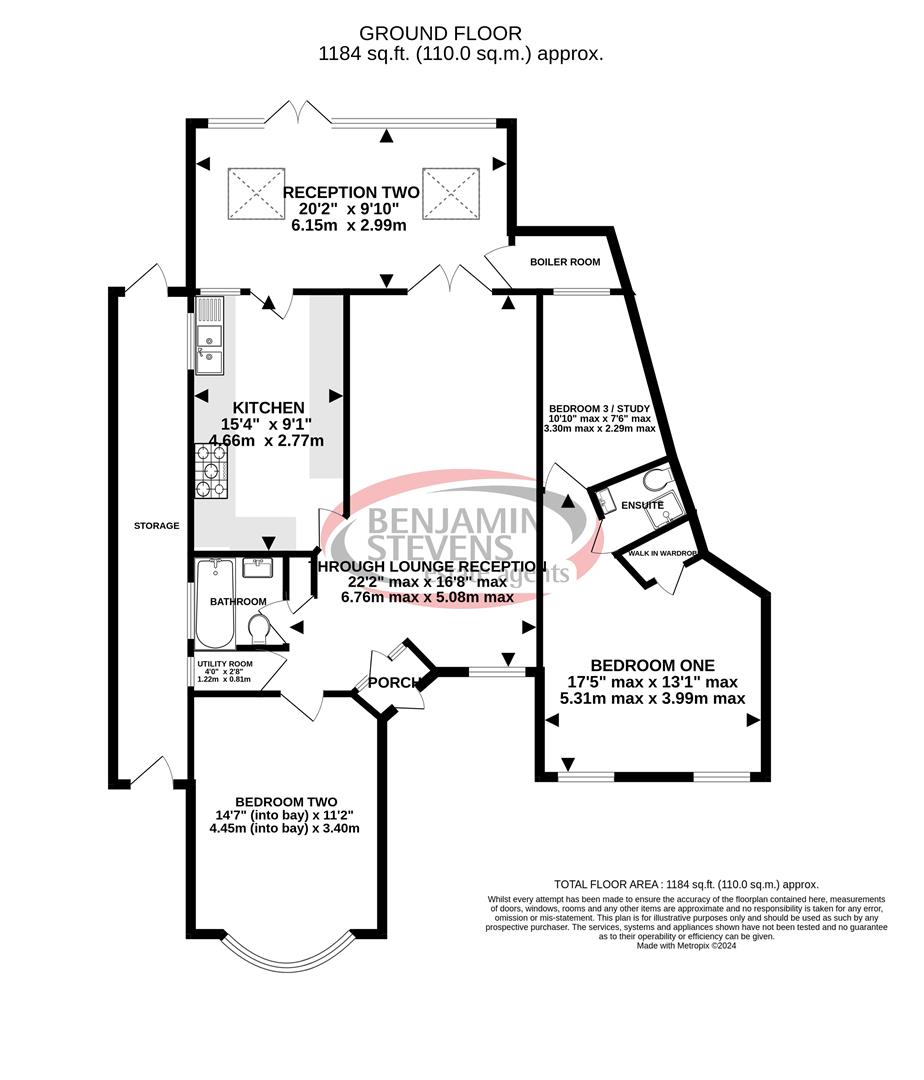 3 bed detached bungalow for sale in Glengall Road, Edgware - Property Floorplan