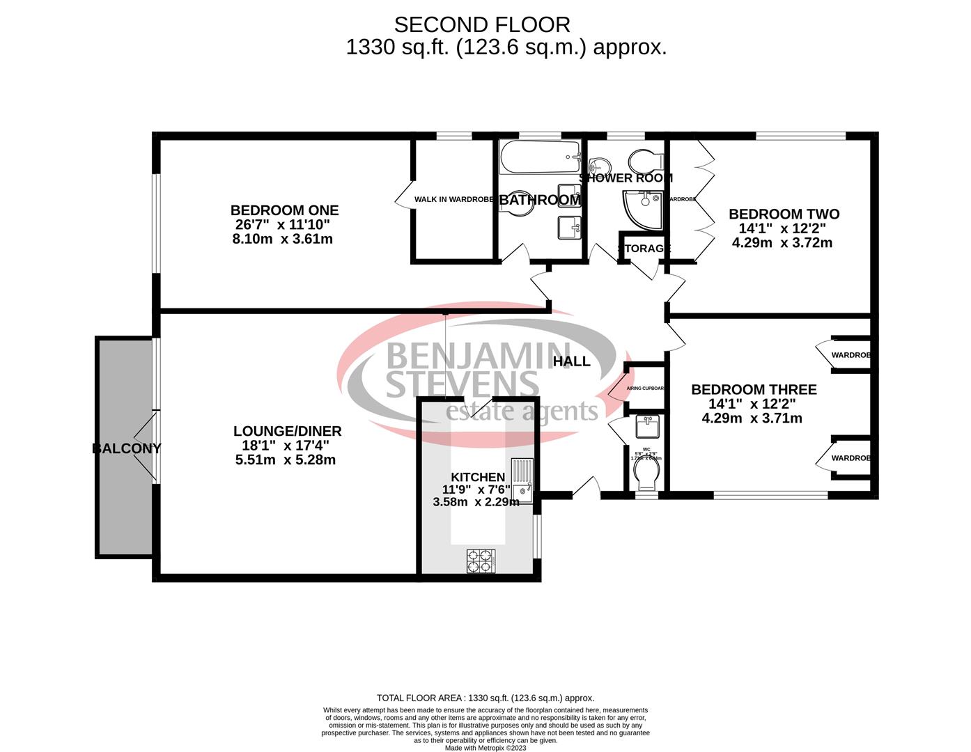 3 bed flat for sale in Stonegrove, Edgware - Property Floorplan
