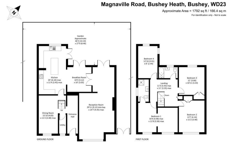 4 bed detached house for sale in Magnaville Road, Bushey - Property Floorplan