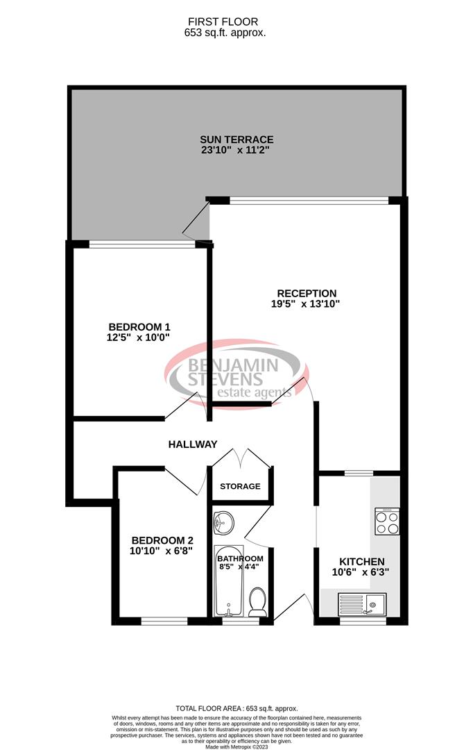 2 bed flat for sale in High Road, Bushey Heath - Property Floorplan