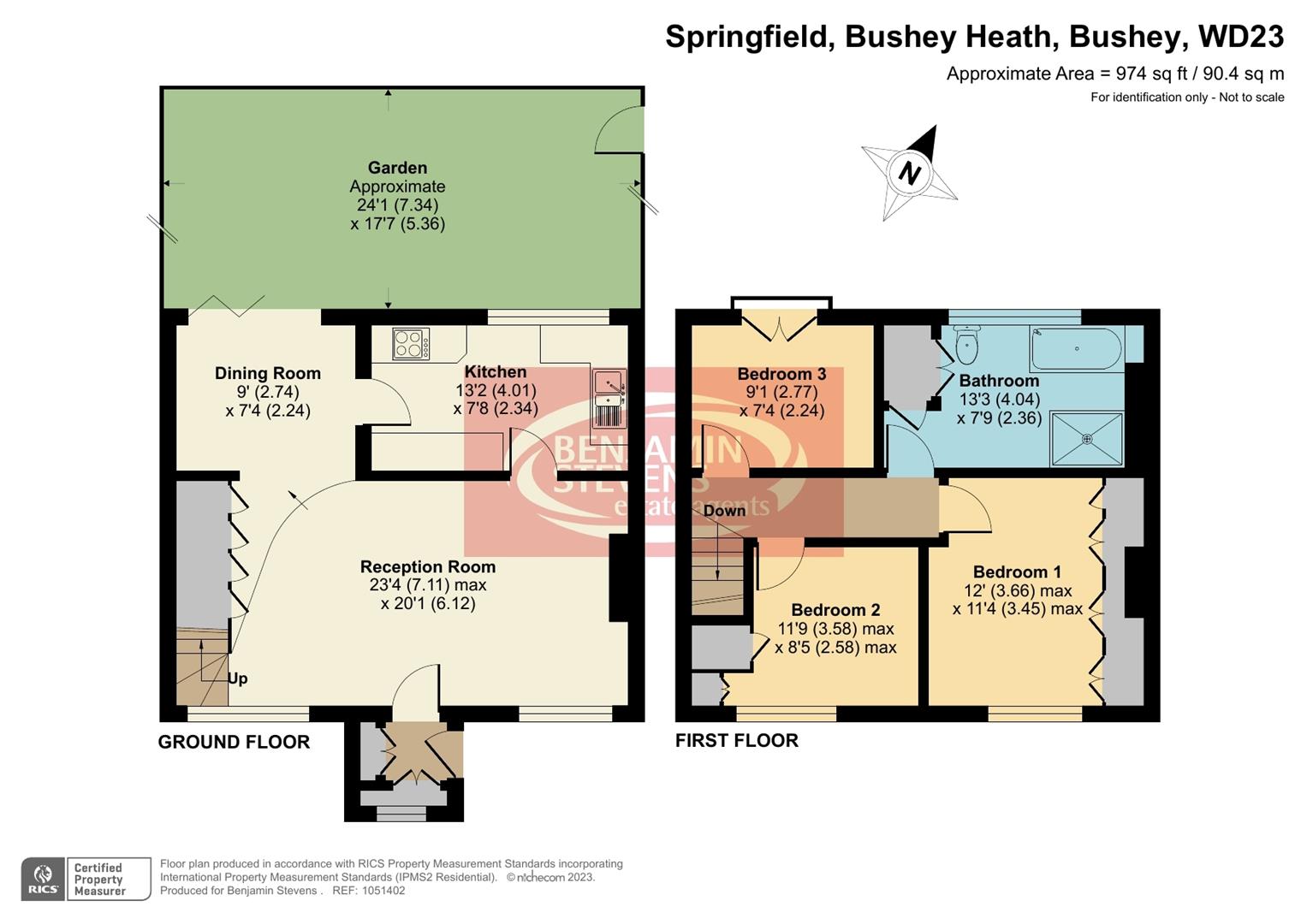 3 bed detached house for sale in Springfield, Bushey - Property Floorplan