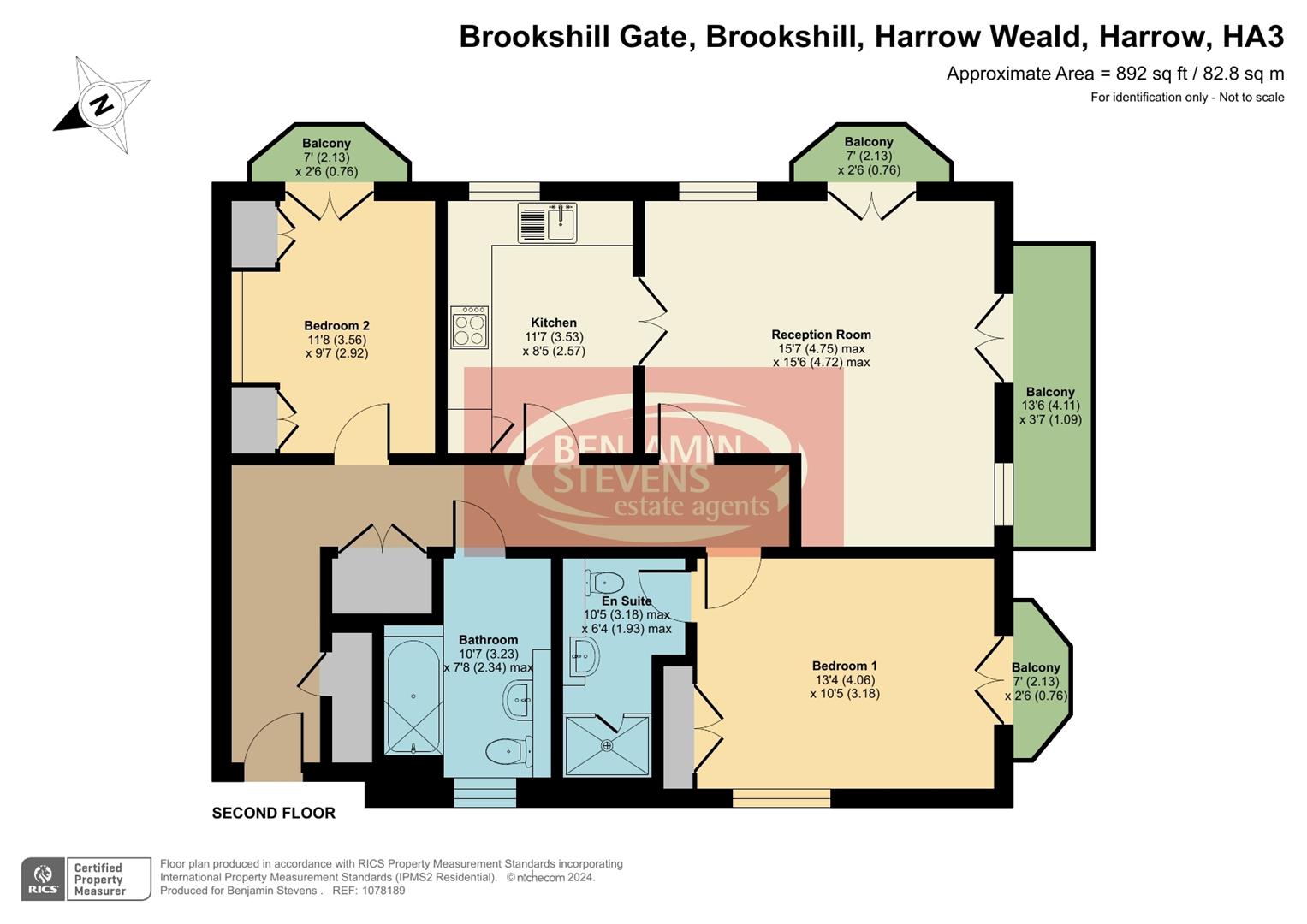 2 bed flat for sale in Brookshill, Harrow - Property Floorplan