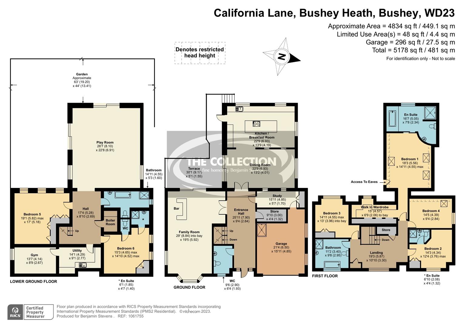 6 bed detached house for sale in California Lane, Bushey - Property Floorplan
