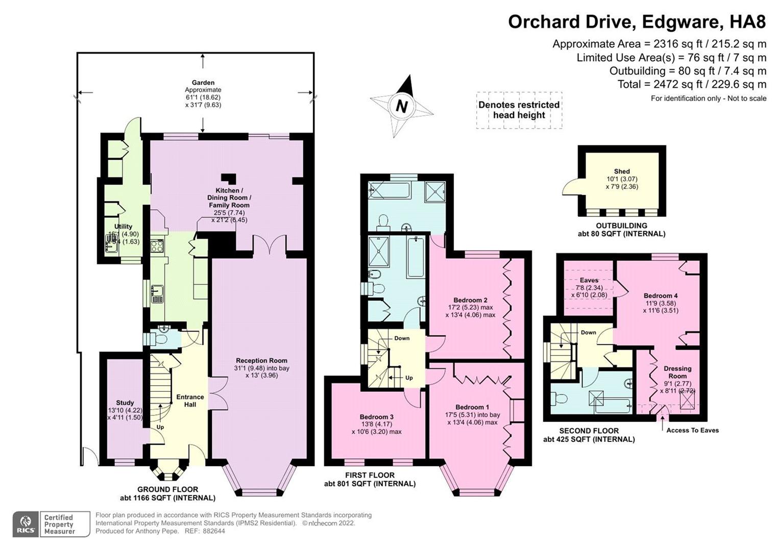 4 bed semi-detached house for sale in Orchard Drive, Edgware - Property Floorplan
