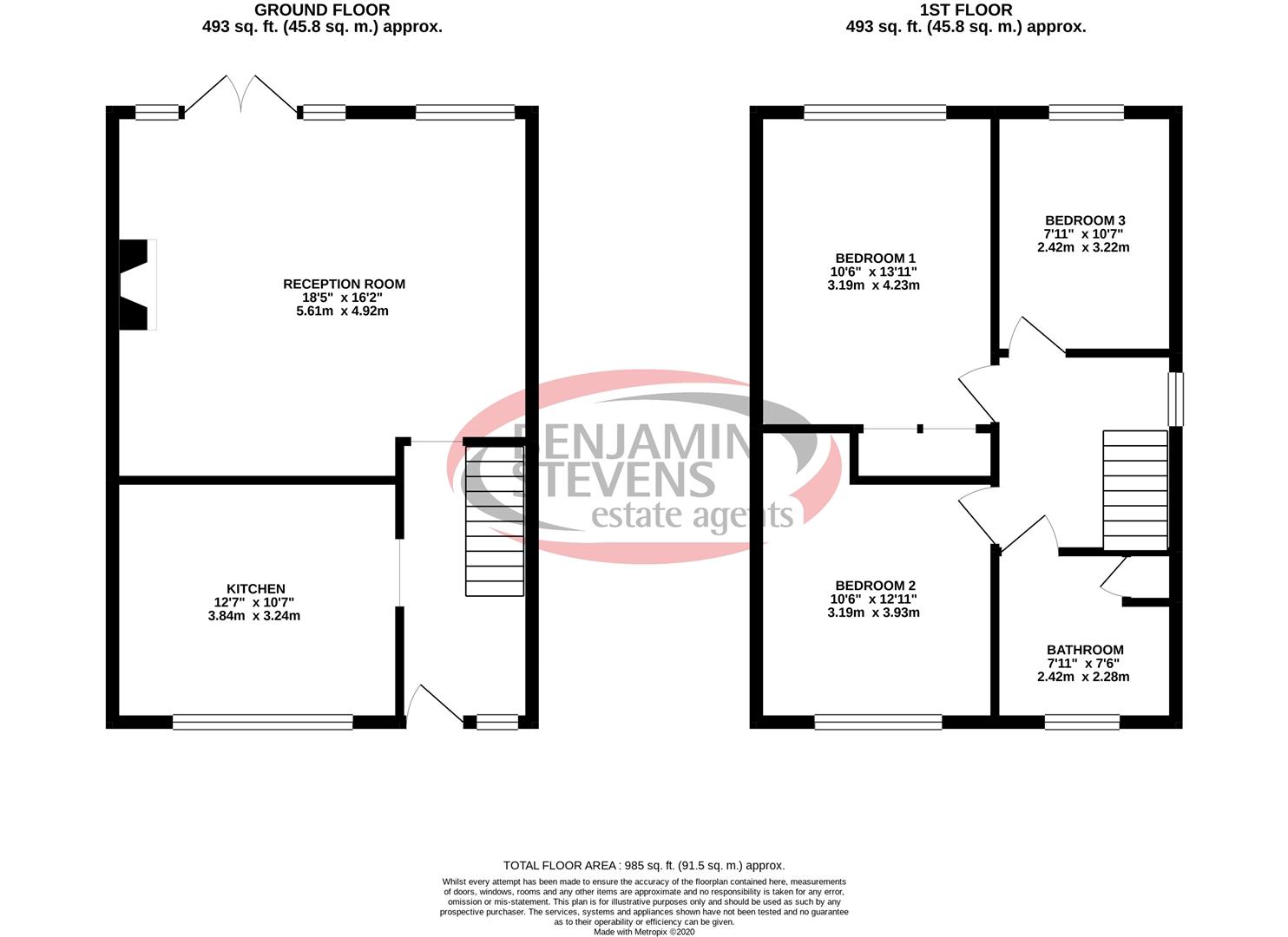 3 bed semi-detached house for sale in High Road, Bushey Heath - Property Floorplan