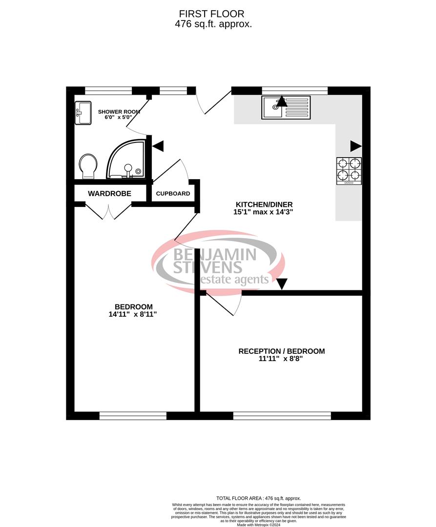1 bed flat for sale in Stag Lane, Edgware - Property Floorplan