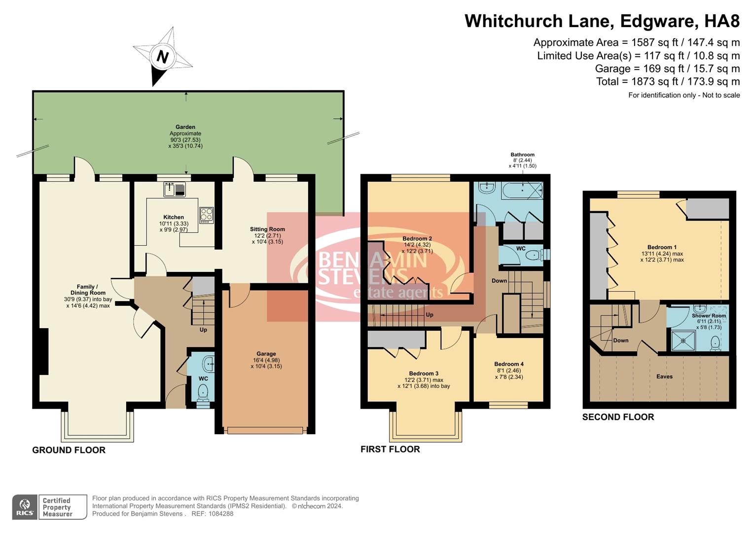4 bed semi-detached house for sale in Whitchurch Lane, Edgware - Property Floorplan